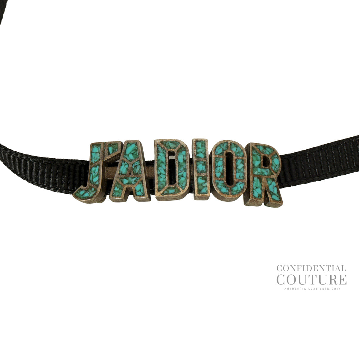 Christian Dior J'Adior Blue Enamel & Ribbon Choker Necklace