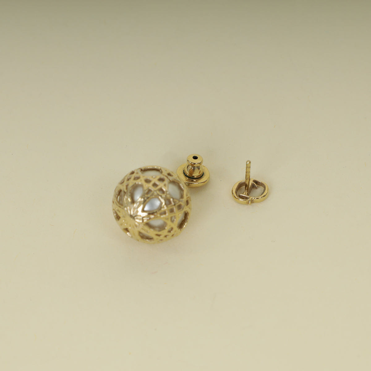 Christian Dior White CD Secret Cannage Mise En Dior Tribal Earrings