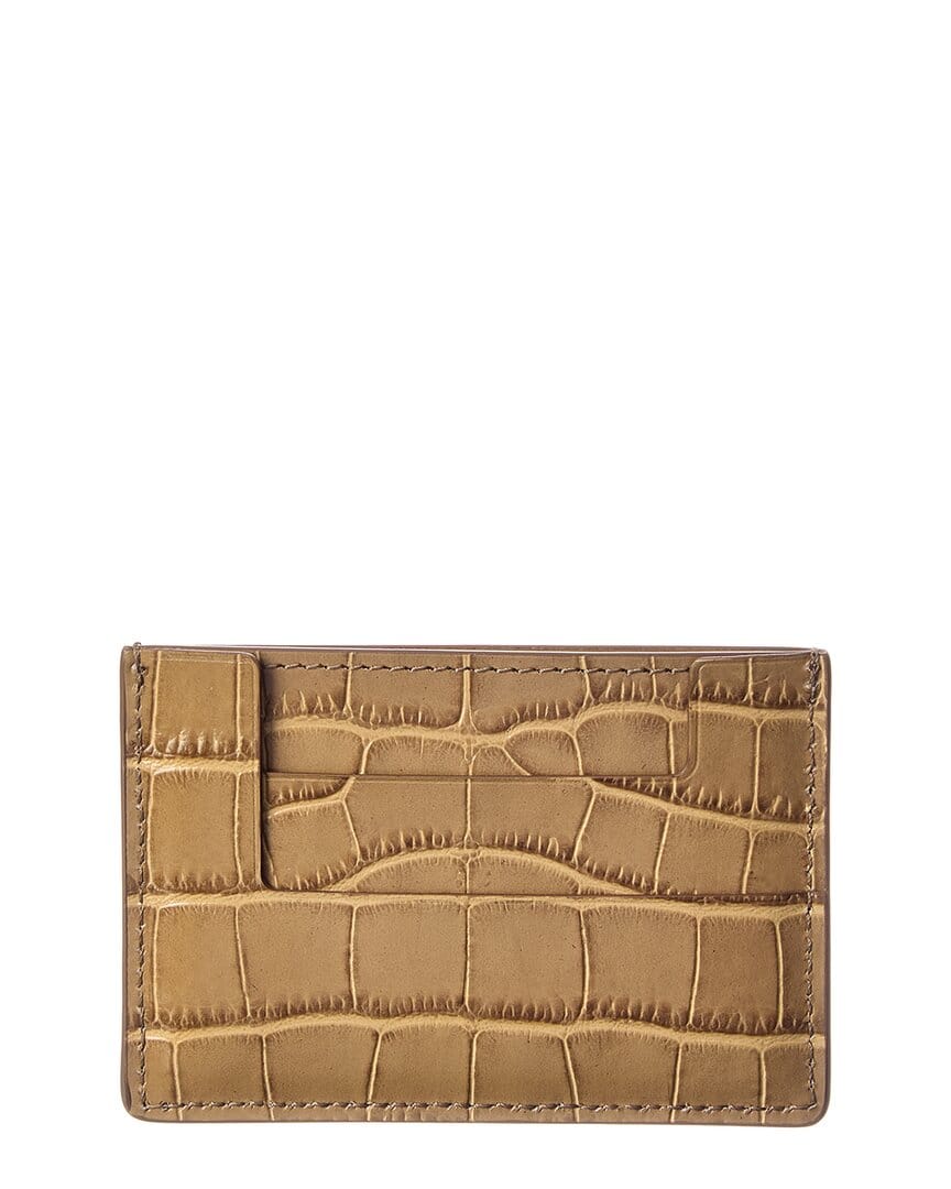Tom Ford T Plaque Croc - Embossed Leather Card Case