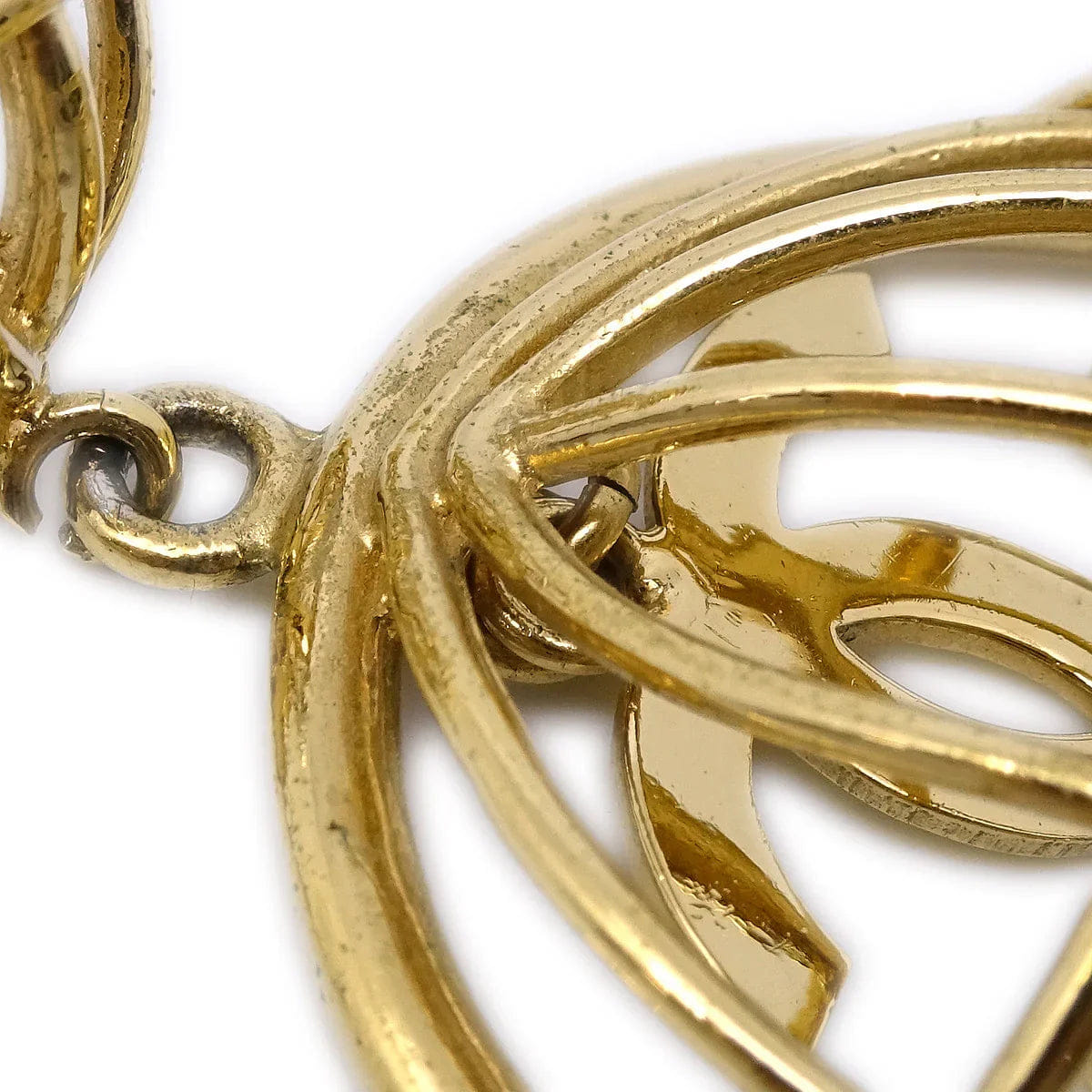 Chanel Birdcage Dangle Earrings Clip - On Gold