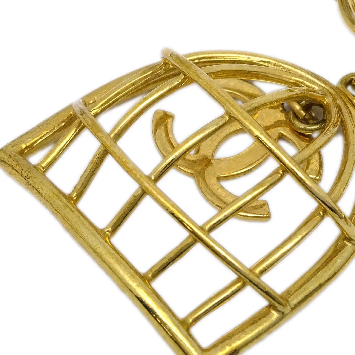 Chanel Birdcage Dangle Earrings Clip - On Gold 29