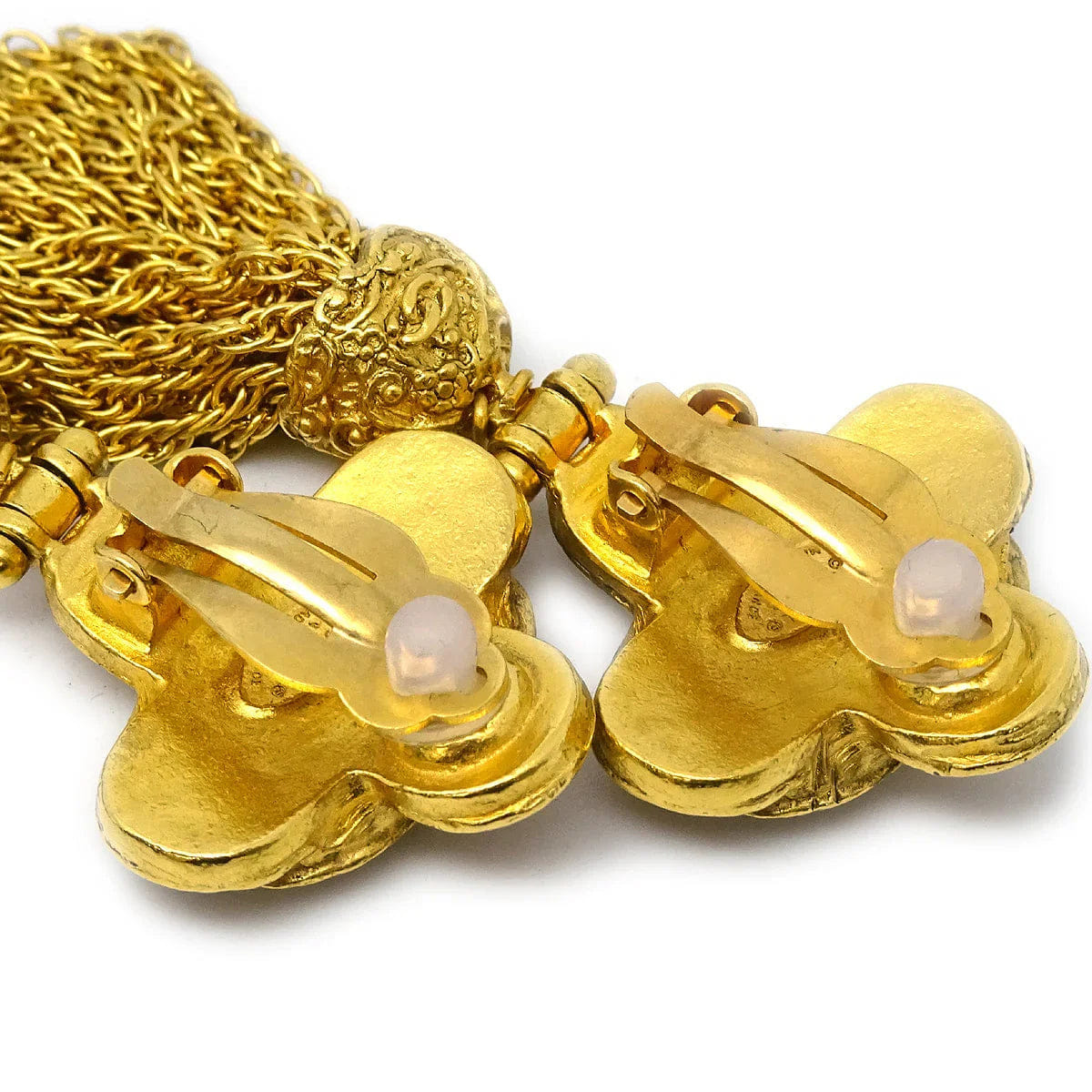 Chanel 1994 Filigree Dangle Earrings Clip - On