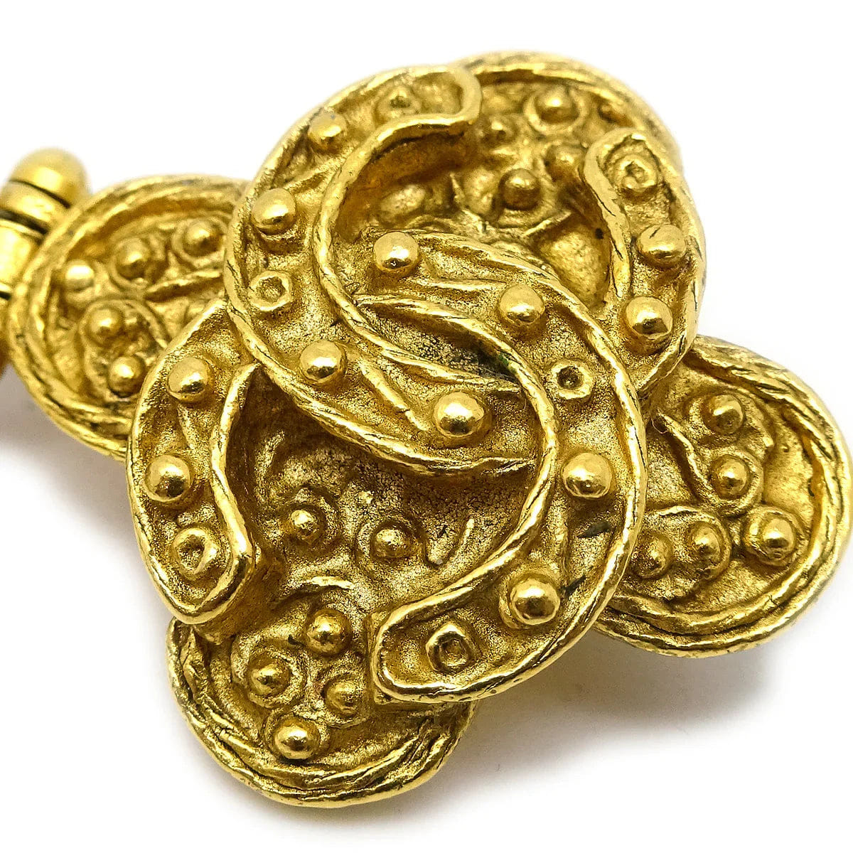 Chanel 1994 Filigree Dangle Earrings Clip - On