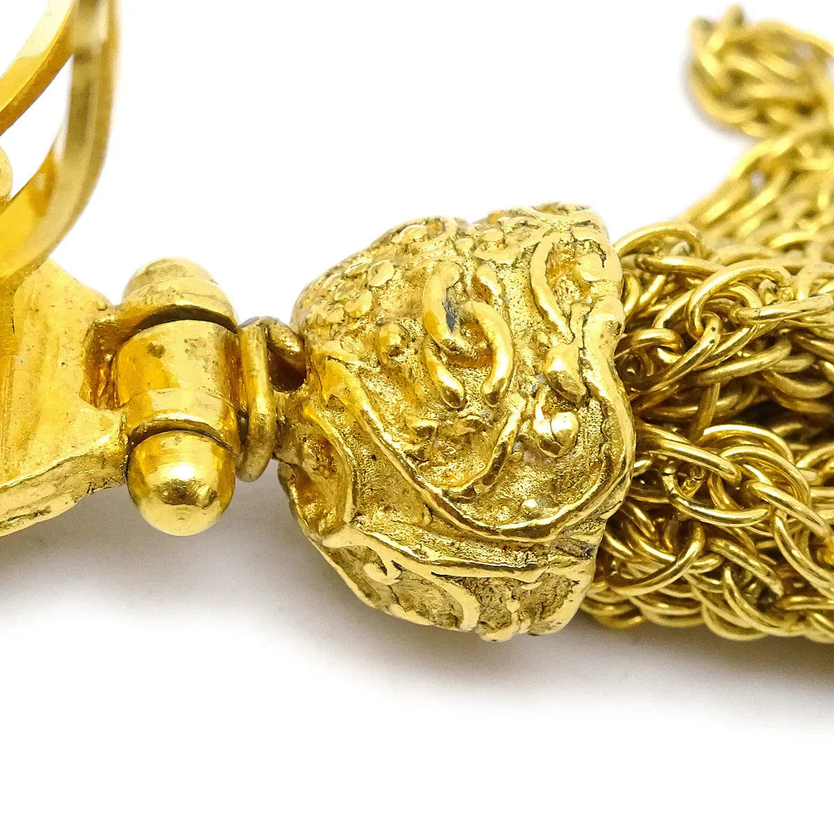 Chanel 1994 Filigree Earrings Clip - On Gold