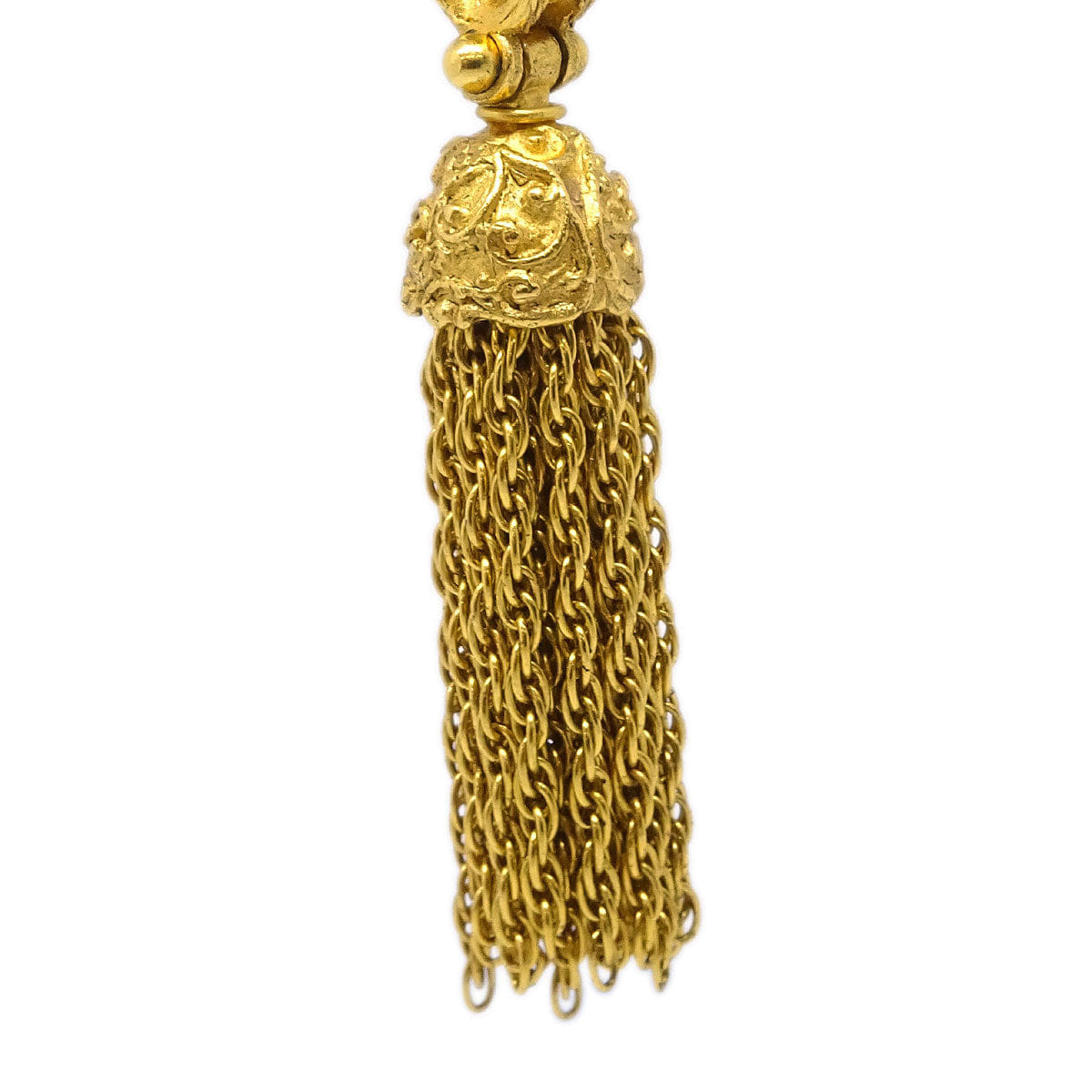 Chanel Fringe Dangle Earrings Clip - On Gold 94A
