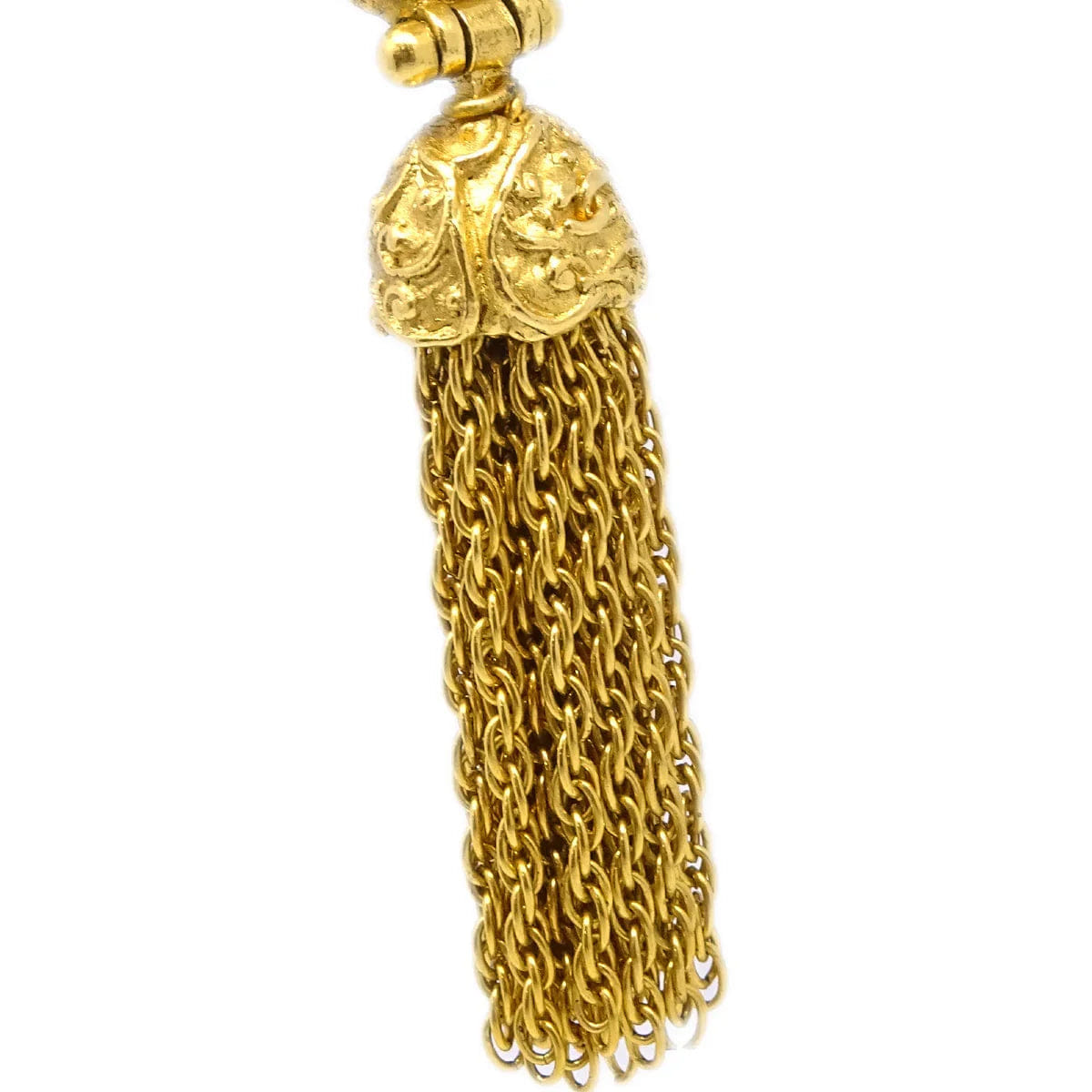 Chanel Fringe Charm Dangle Earrings Clip - On Gold 94A