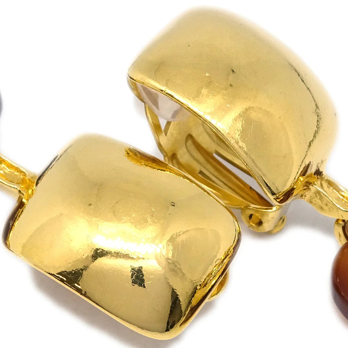 Chanel Clover Dangle Earrings Gold Clip - On 95P