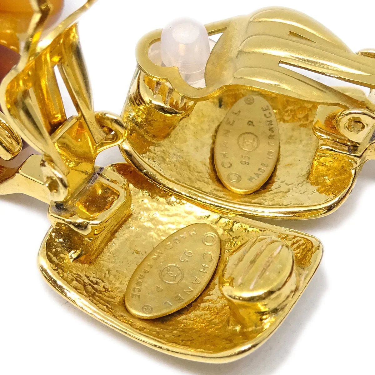 Chanel Clover Dangle Earrings Gold Clip - On 95P