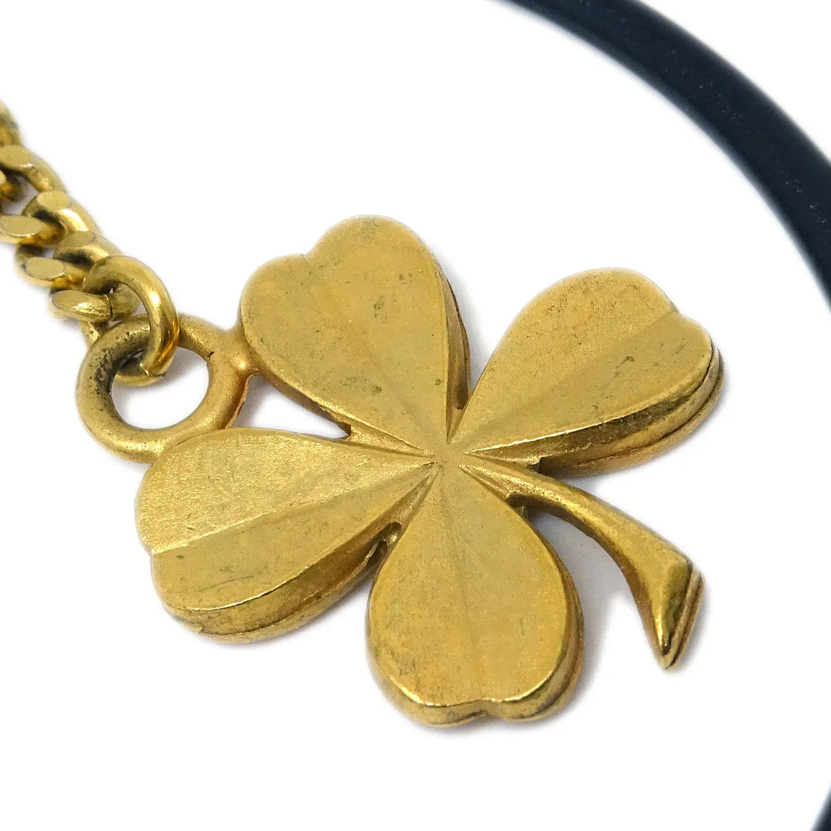 Chanel Black Clover Hoop Dangle Earrings Clip - On 94C