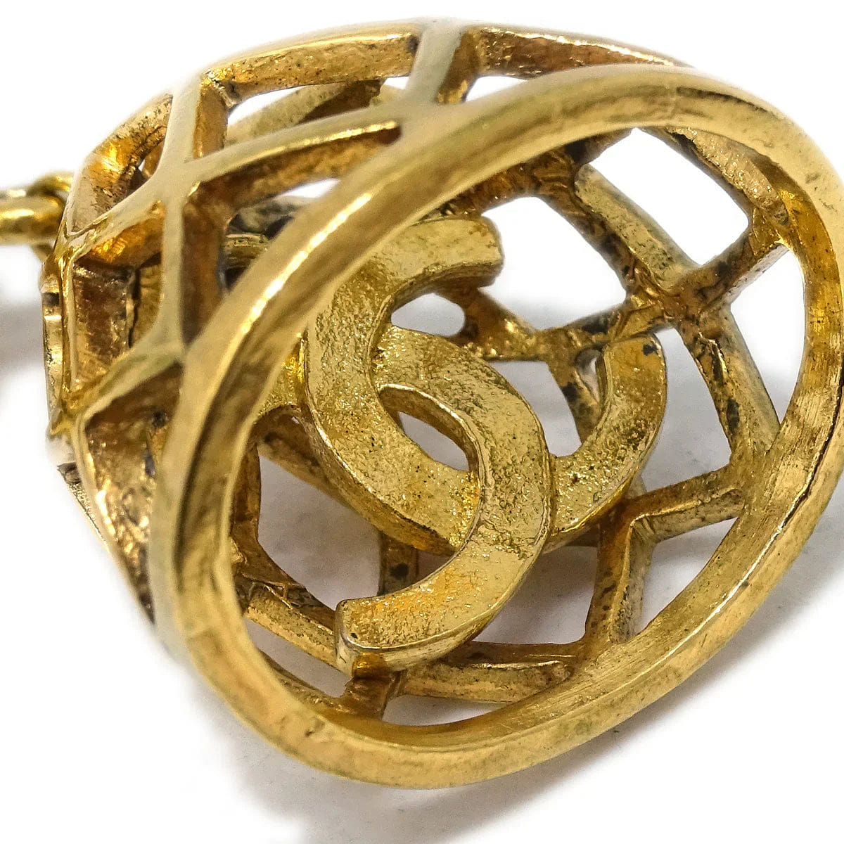 Chanel Gold Bell Dangle Earrings Clip - On