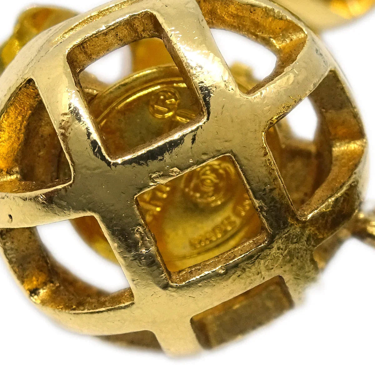 Chanel Gold Bell Dangle Earrings Clip - On