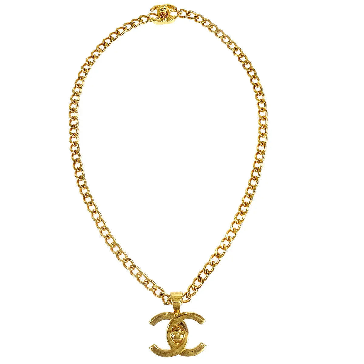 Chanel 1997 CC Turnlock Gold Chain Necklace 97P