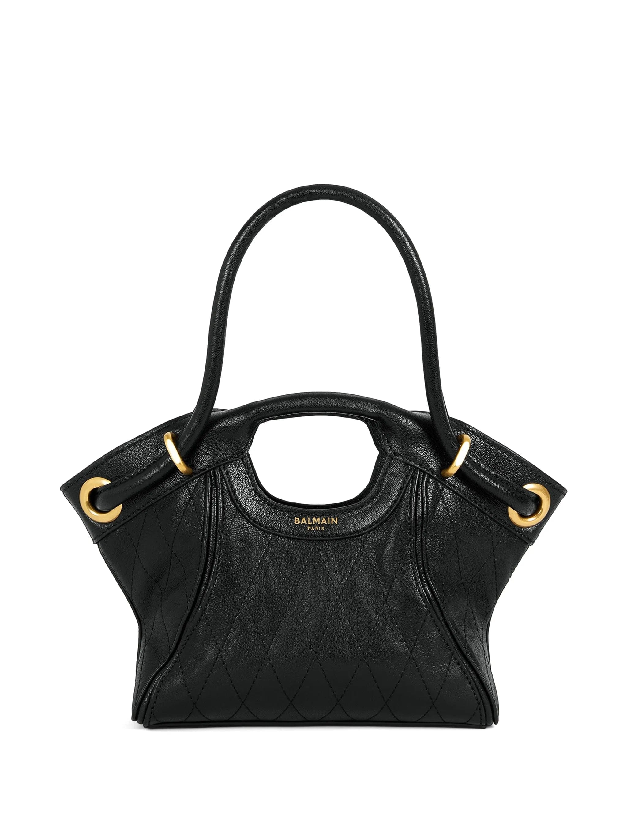 Balmain small tote in smooth topstitched leather