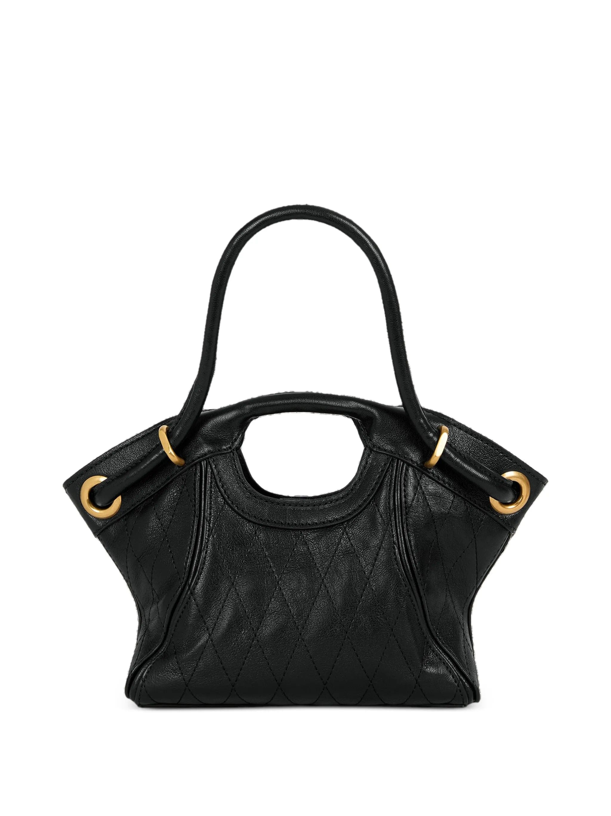 Balmain small tote in smooth topstitched leather