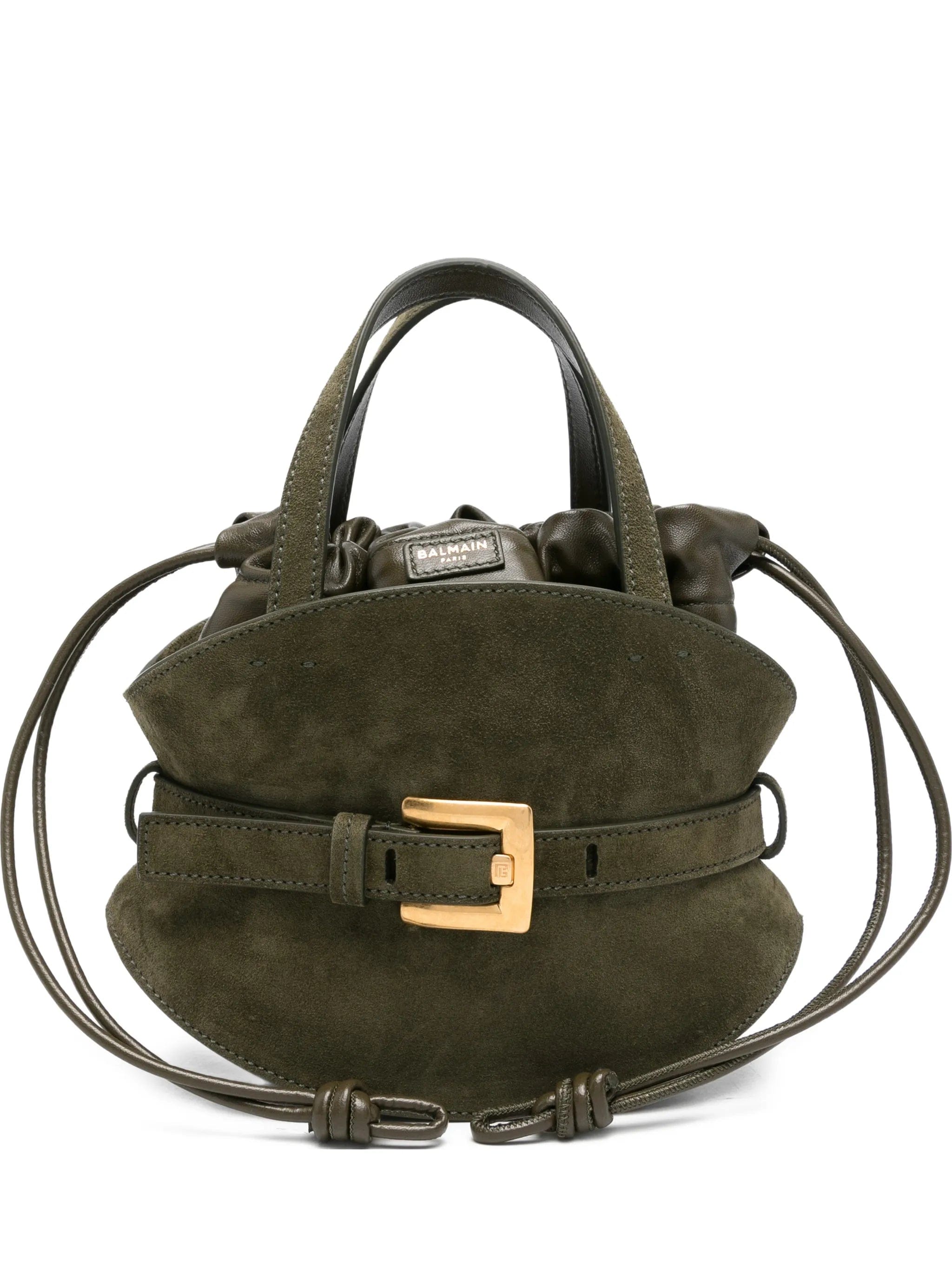 Balmain buckle suede tote bag