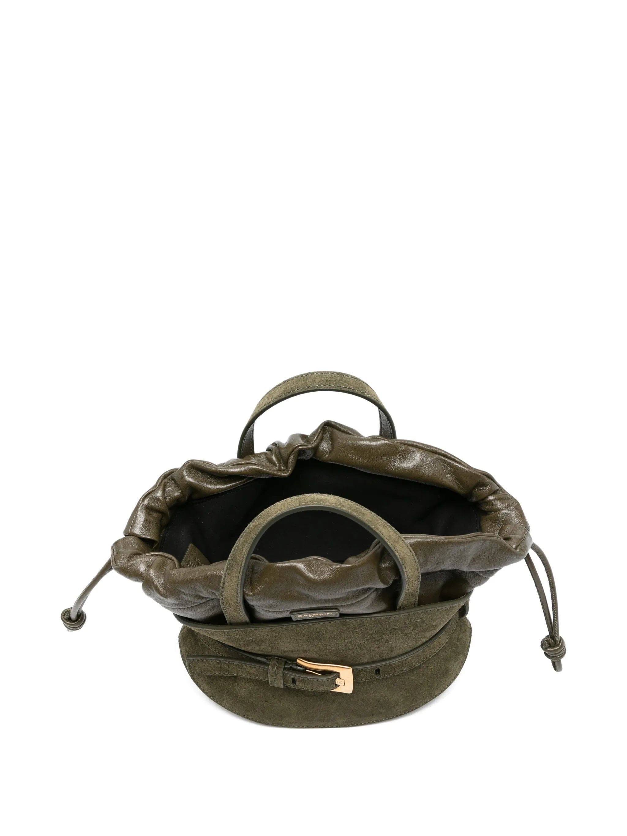 Balmain buckle suede tote bag