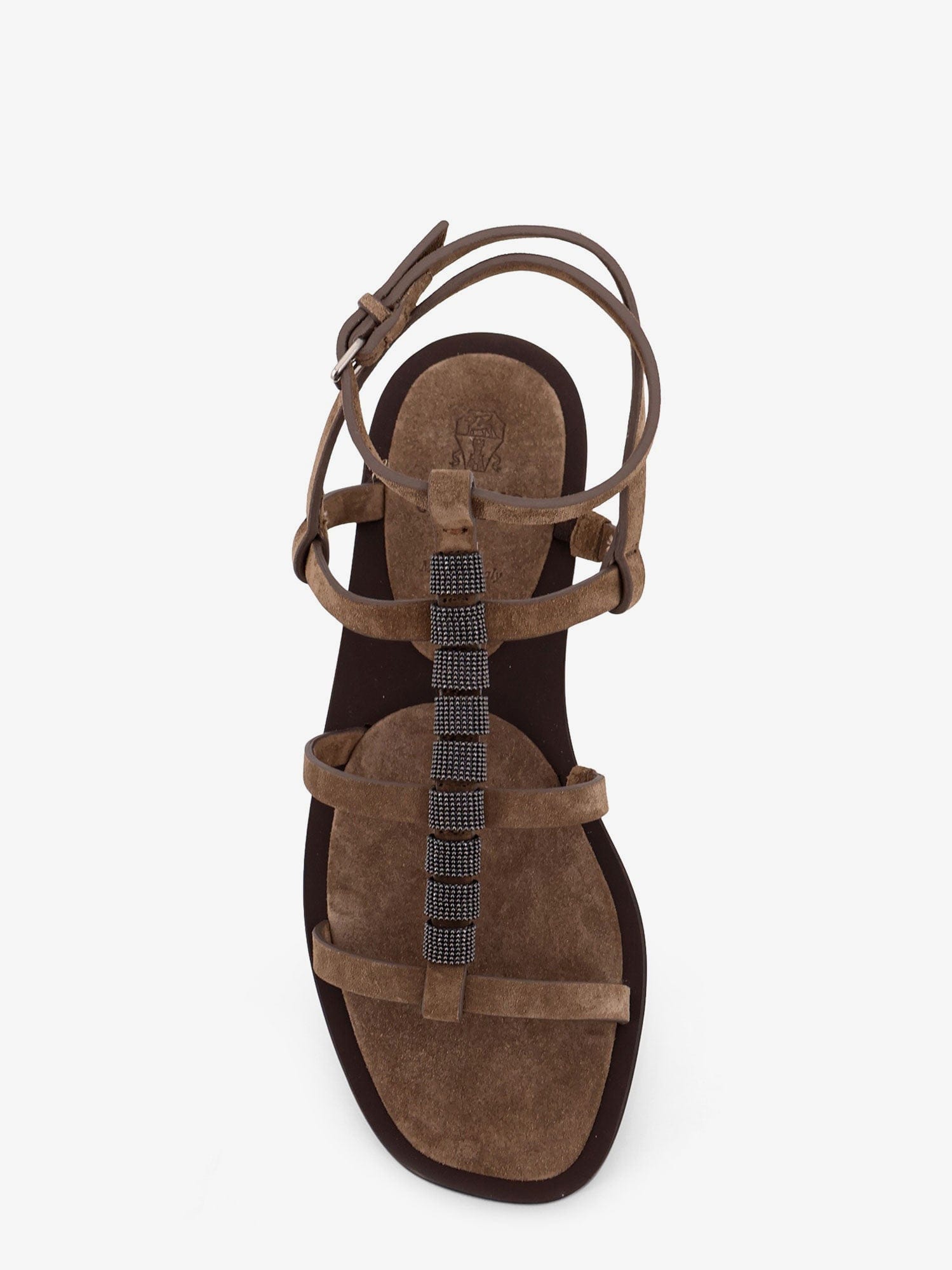 Brunello Cucinelli Suede sandals with Monili details