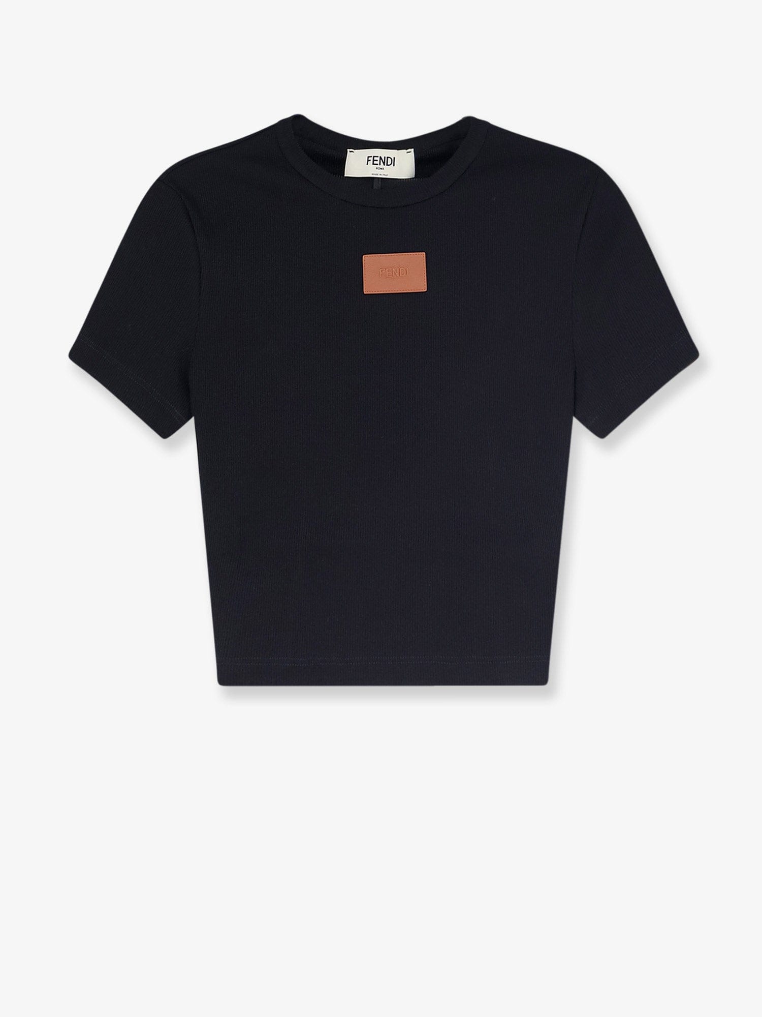Fendi Cropped stretch cotton t - shirt