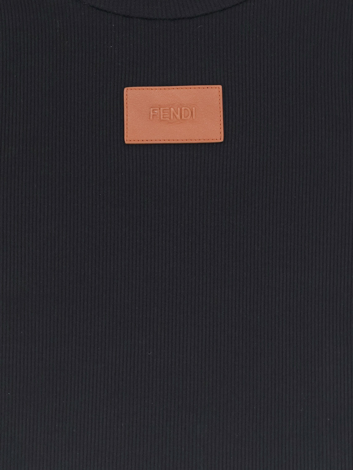 Fendi Cropped stretch cotton t - shirt