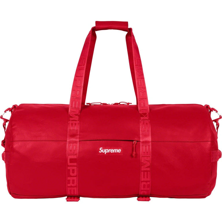 Supreme Leather Large Duffle Bag Red
