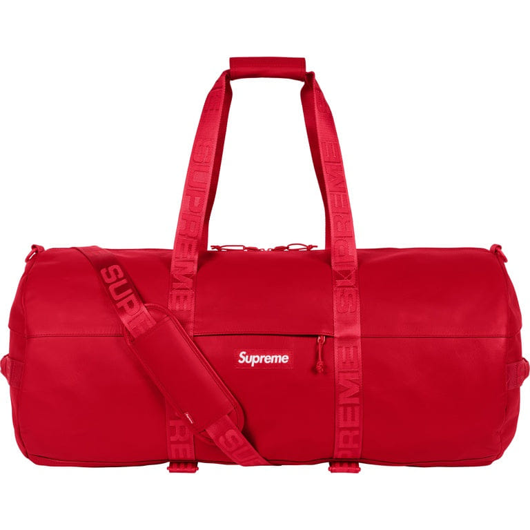 Supreme Leather Large Duffle Bag Red