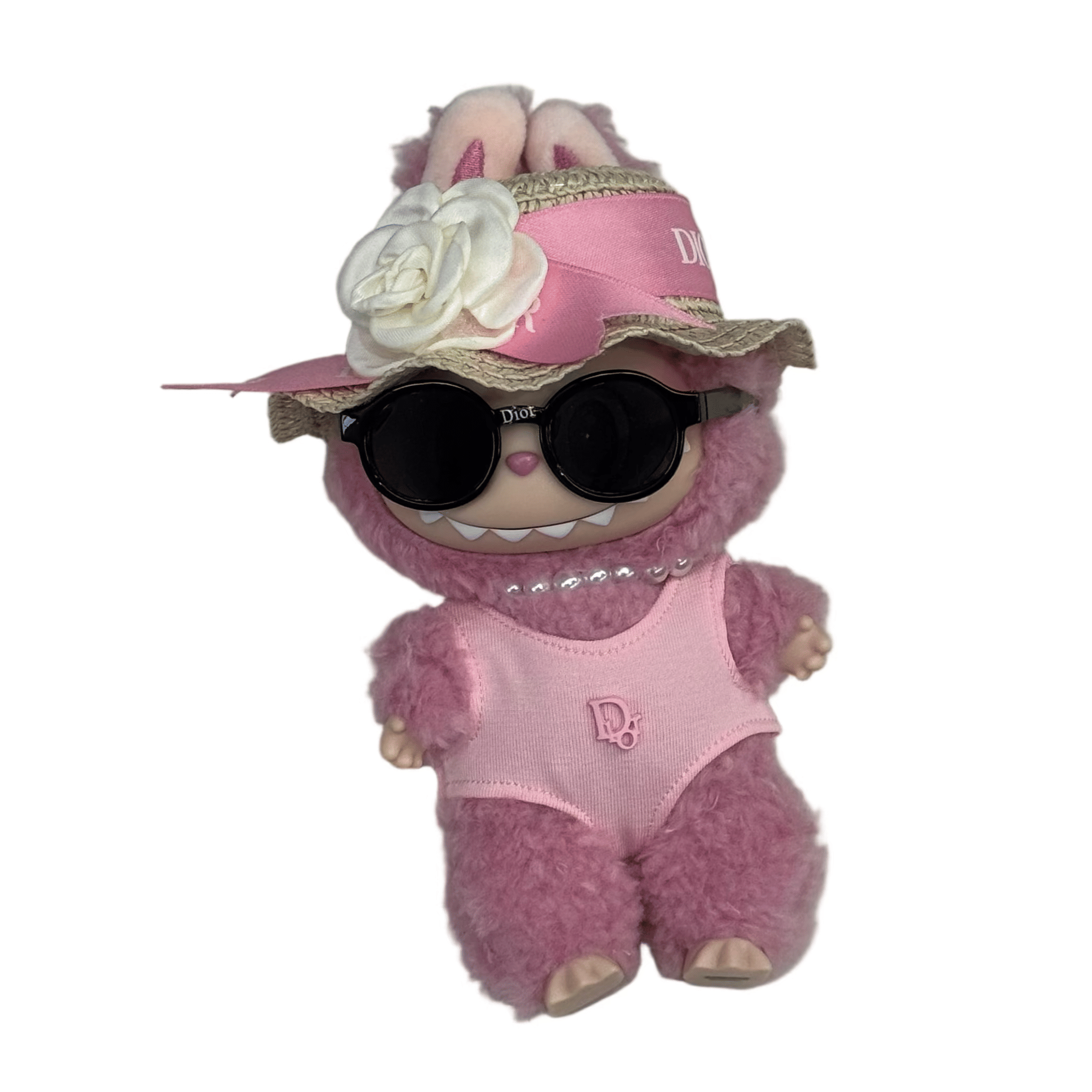 Pop Mart Labubu - Dior Beach Inspired 4 Piece Outfit Pink