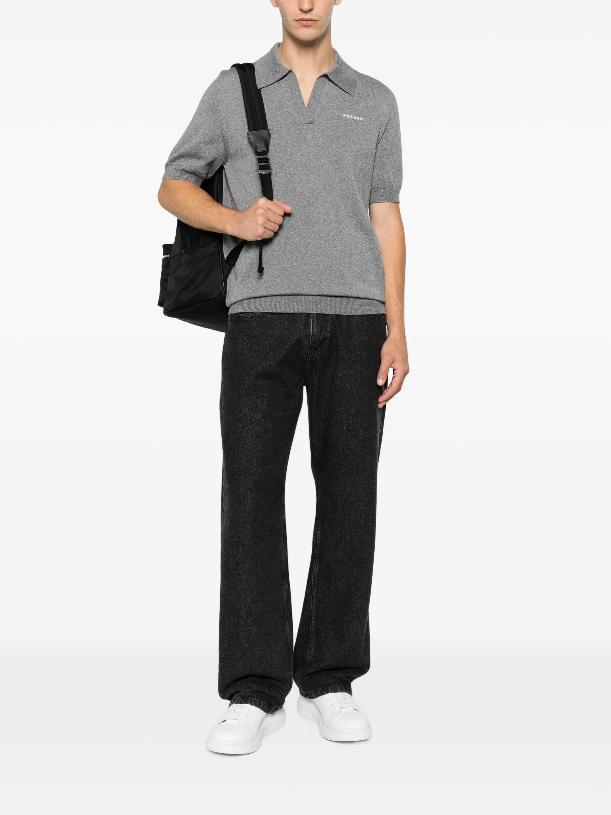 Alexander McQueen logo - embroidered polo shirt