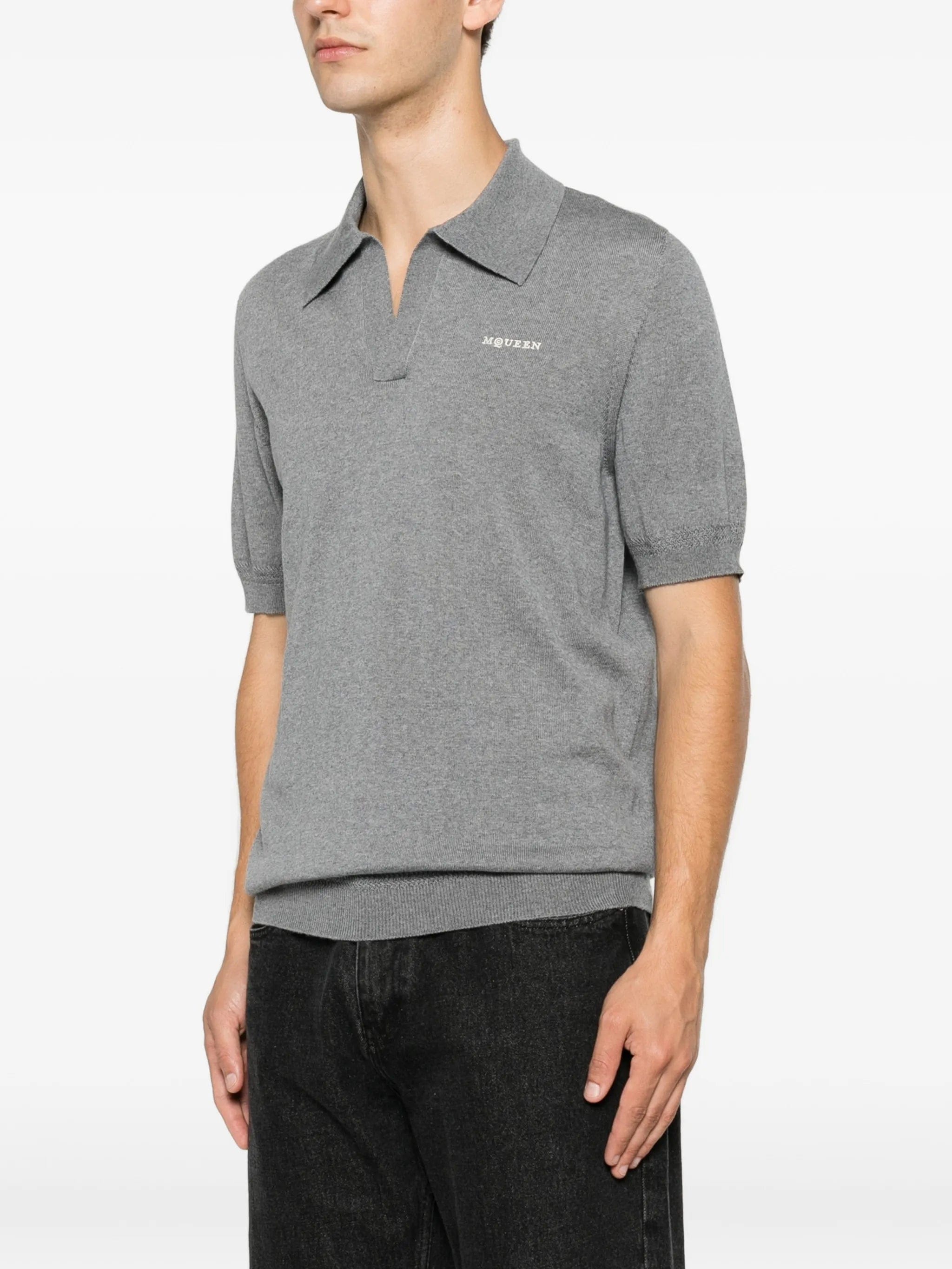 Alexander McQueen logo - embroidered polo shirt