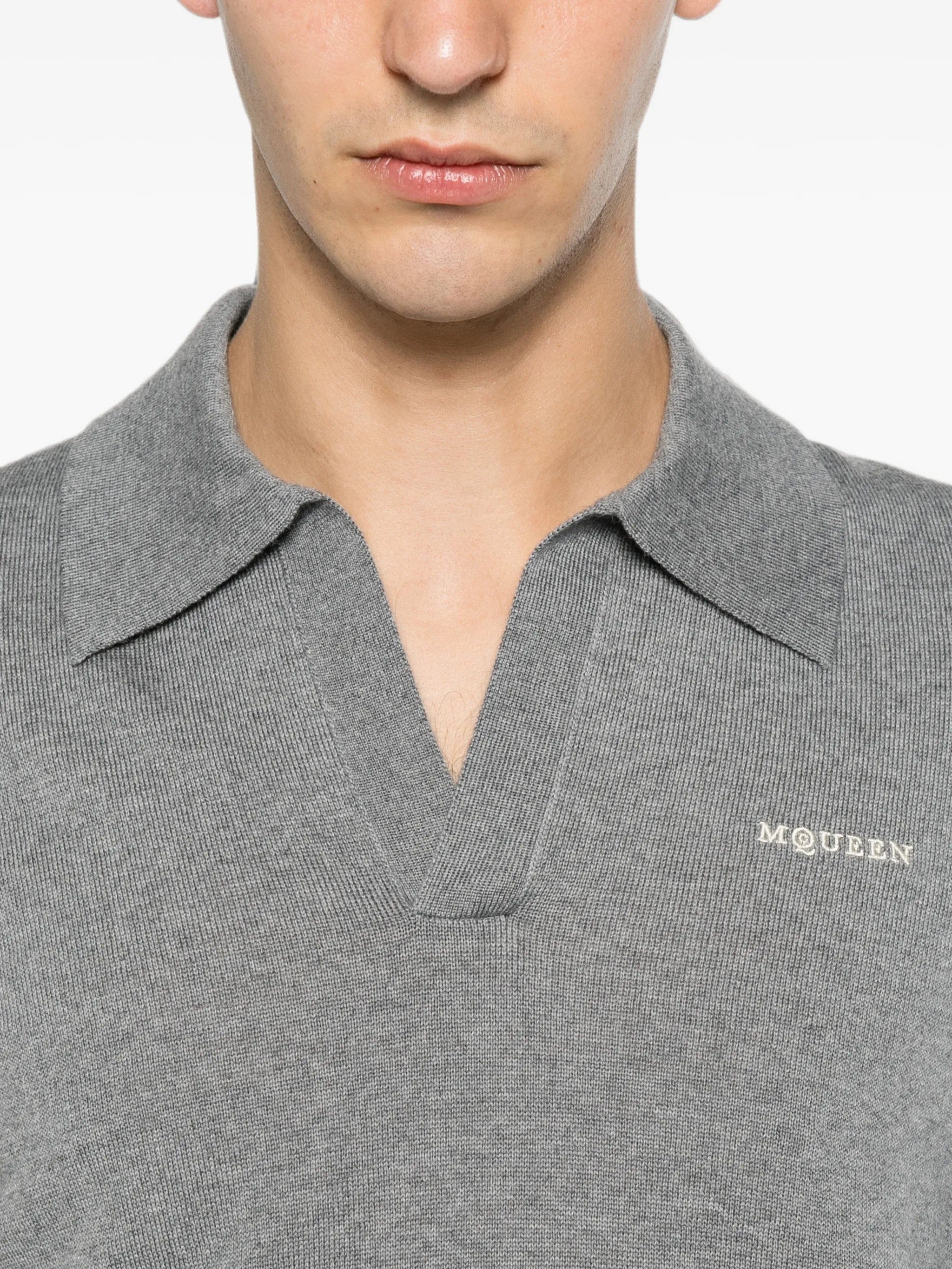 Alexander McQueen logo - embroidered polo shirt
