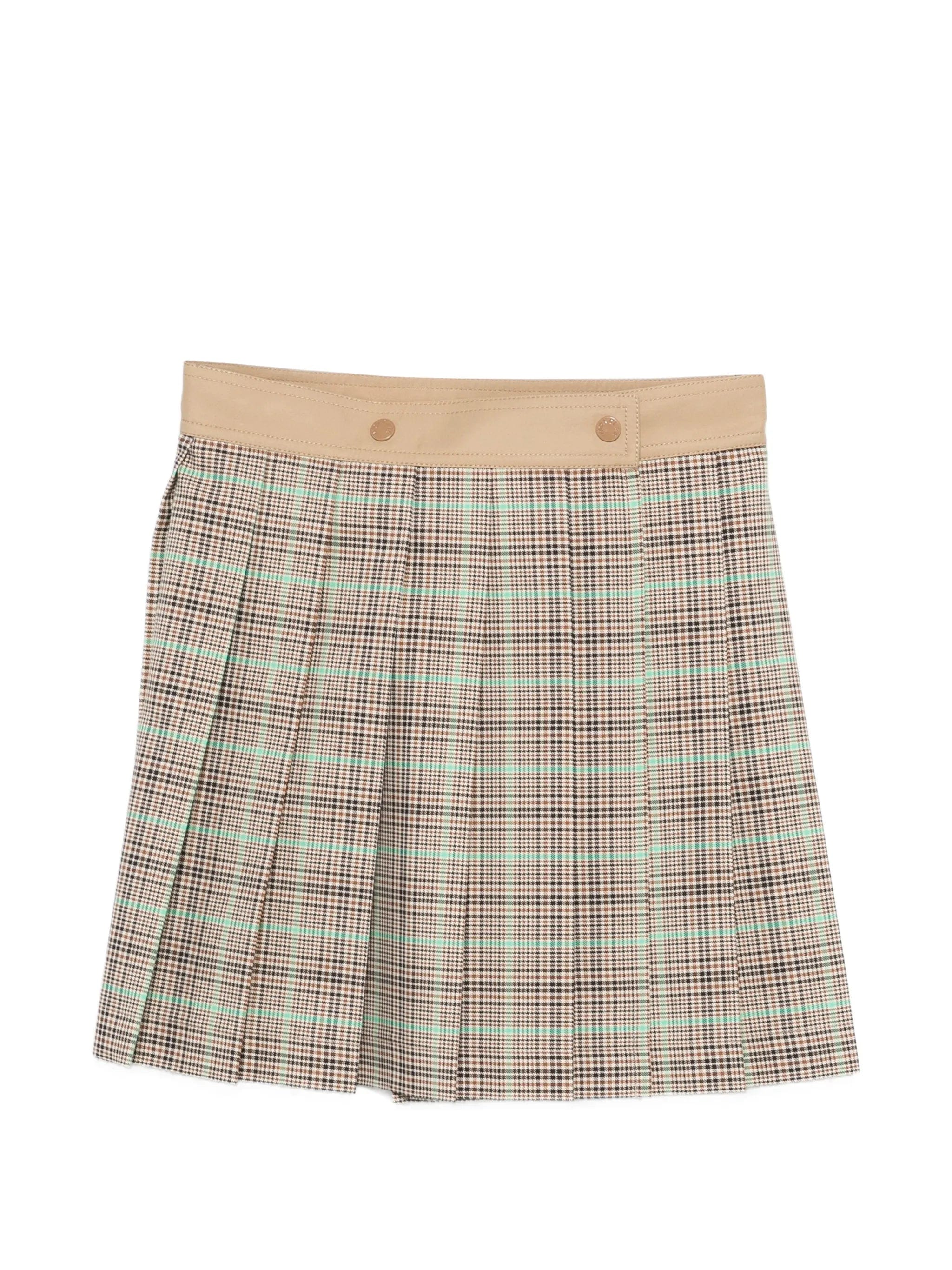 Moncler pleated checkered mini skirt