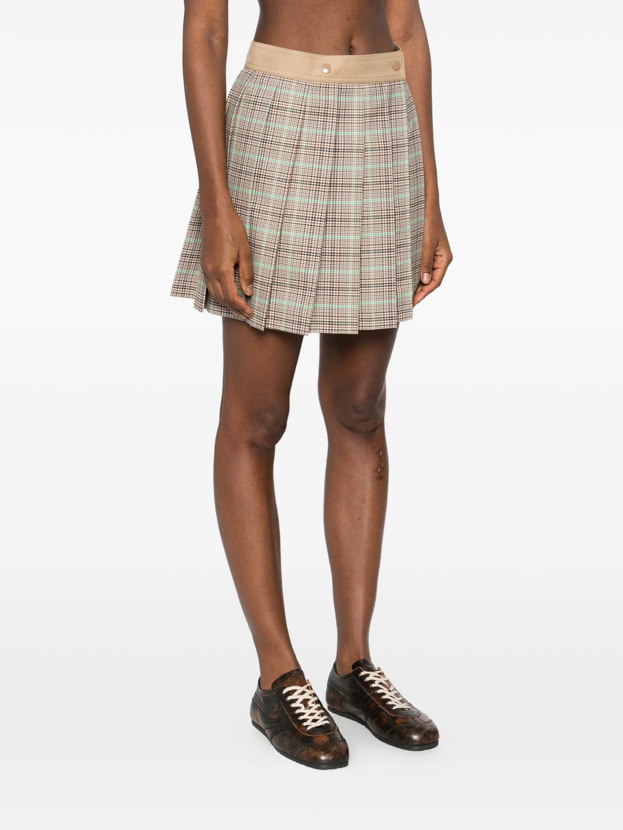 Moncler pleated checkered mini skirt
