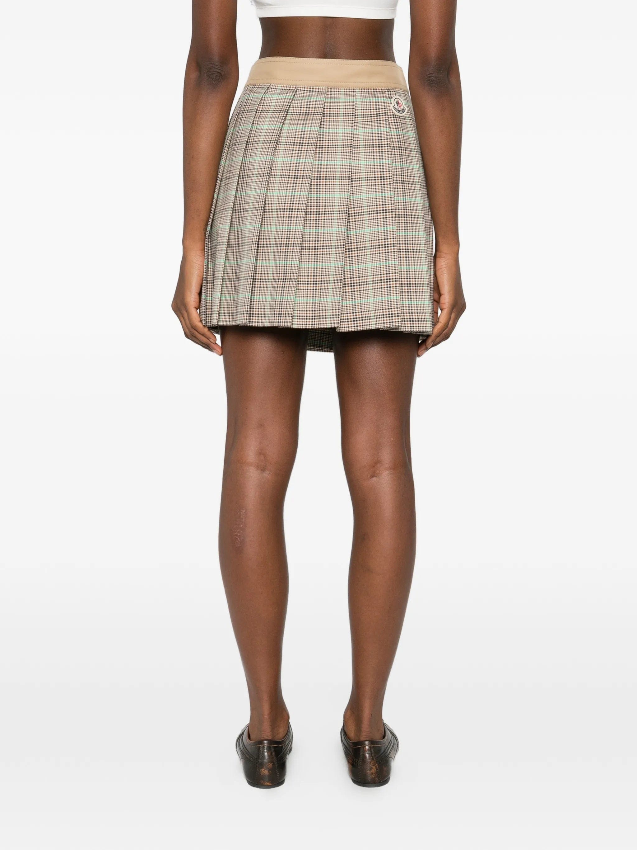 Moncler pleated checkered mini skirt