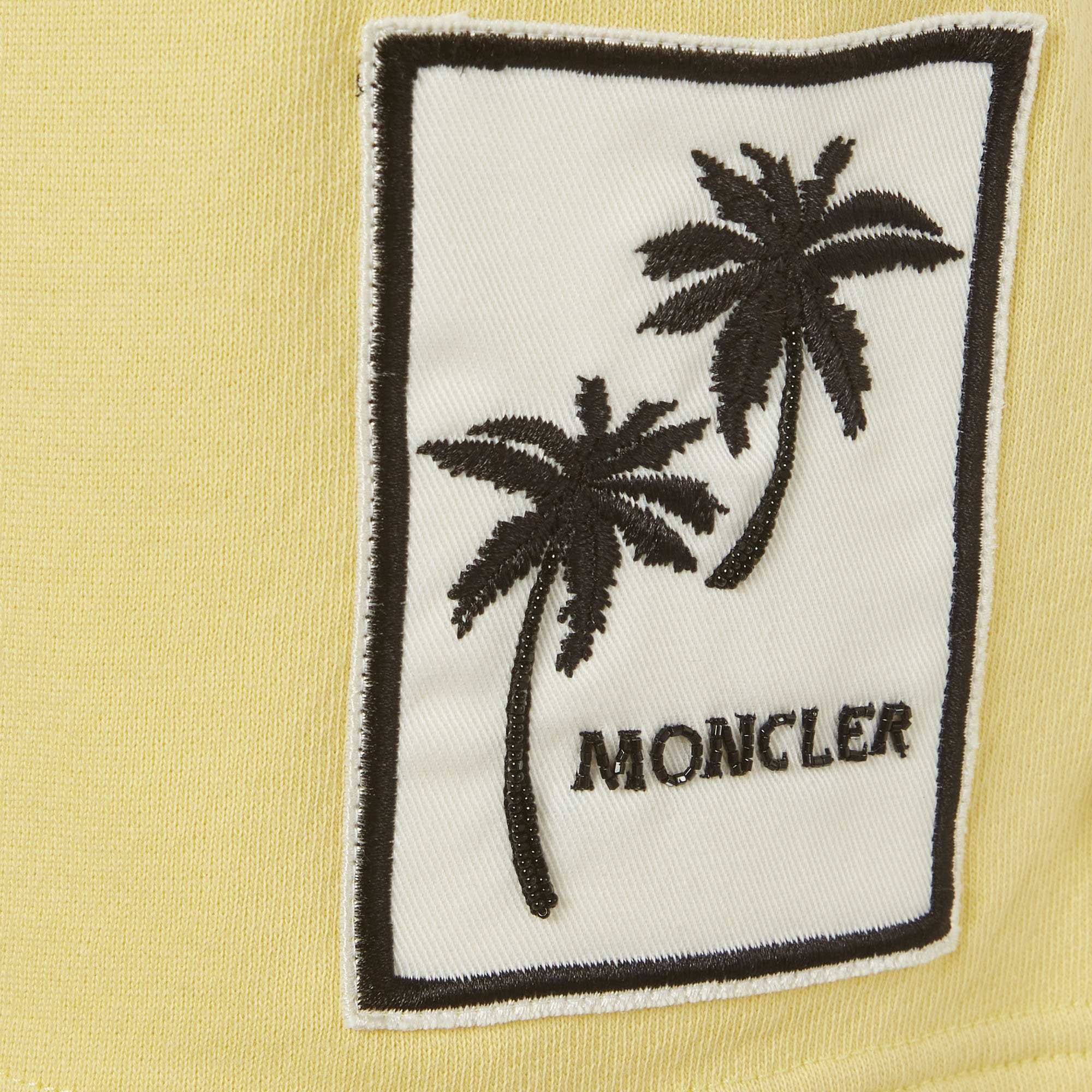 Moncler Yellow Cotton Palm Applique