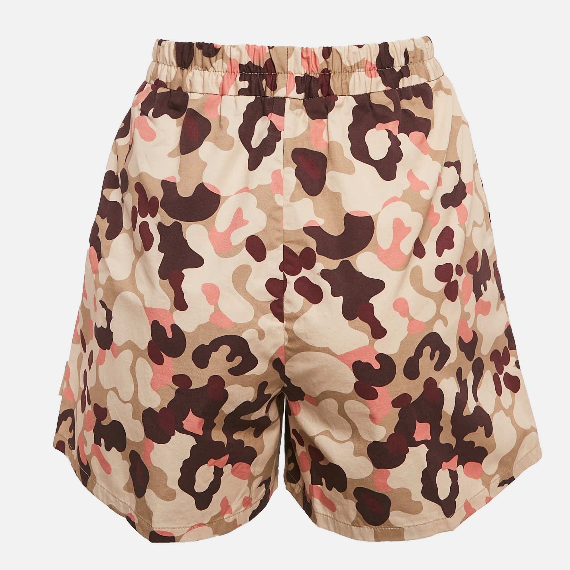 Moncler Beige Camouflage Print Cotton Shorts