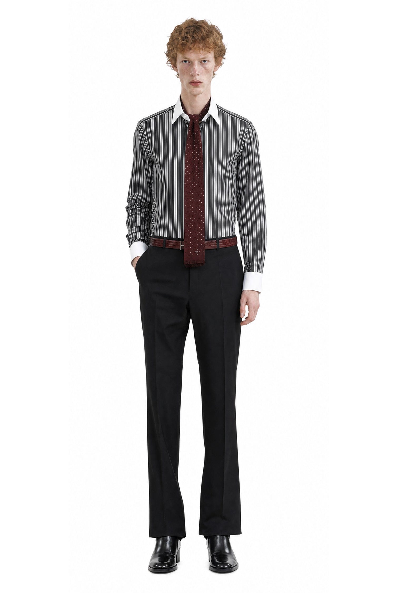 TOM FORD Poplin Stripe Classic Fit Shirt