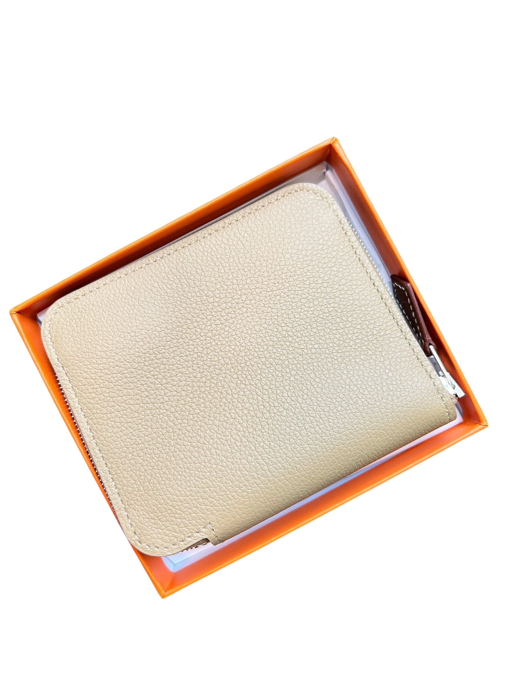 Hermes Silk In Compact Poussiere Togo PHW #K NEW SSLG1022