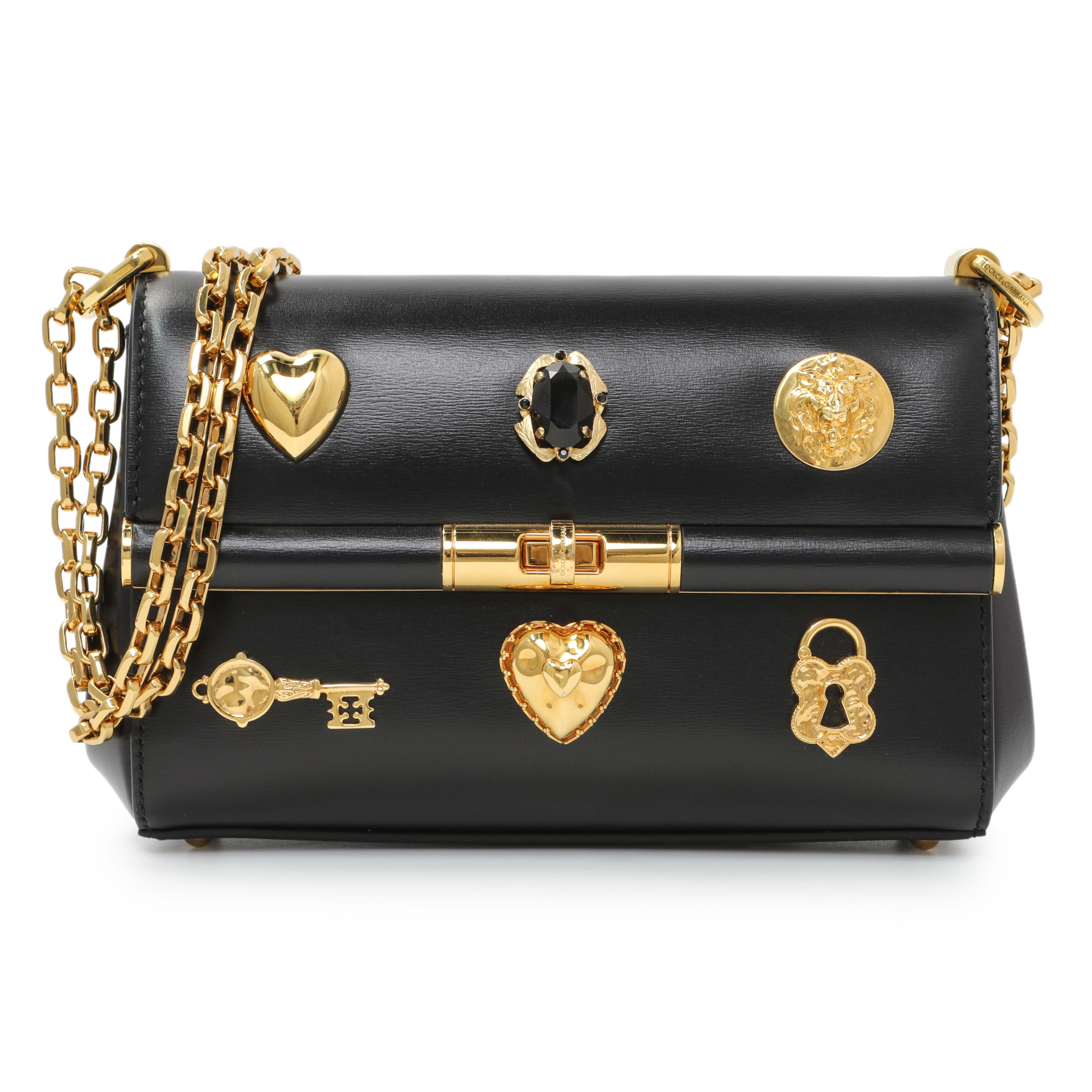 Dolce & Gabbana Black Calfskin Small Marlene Crossbody