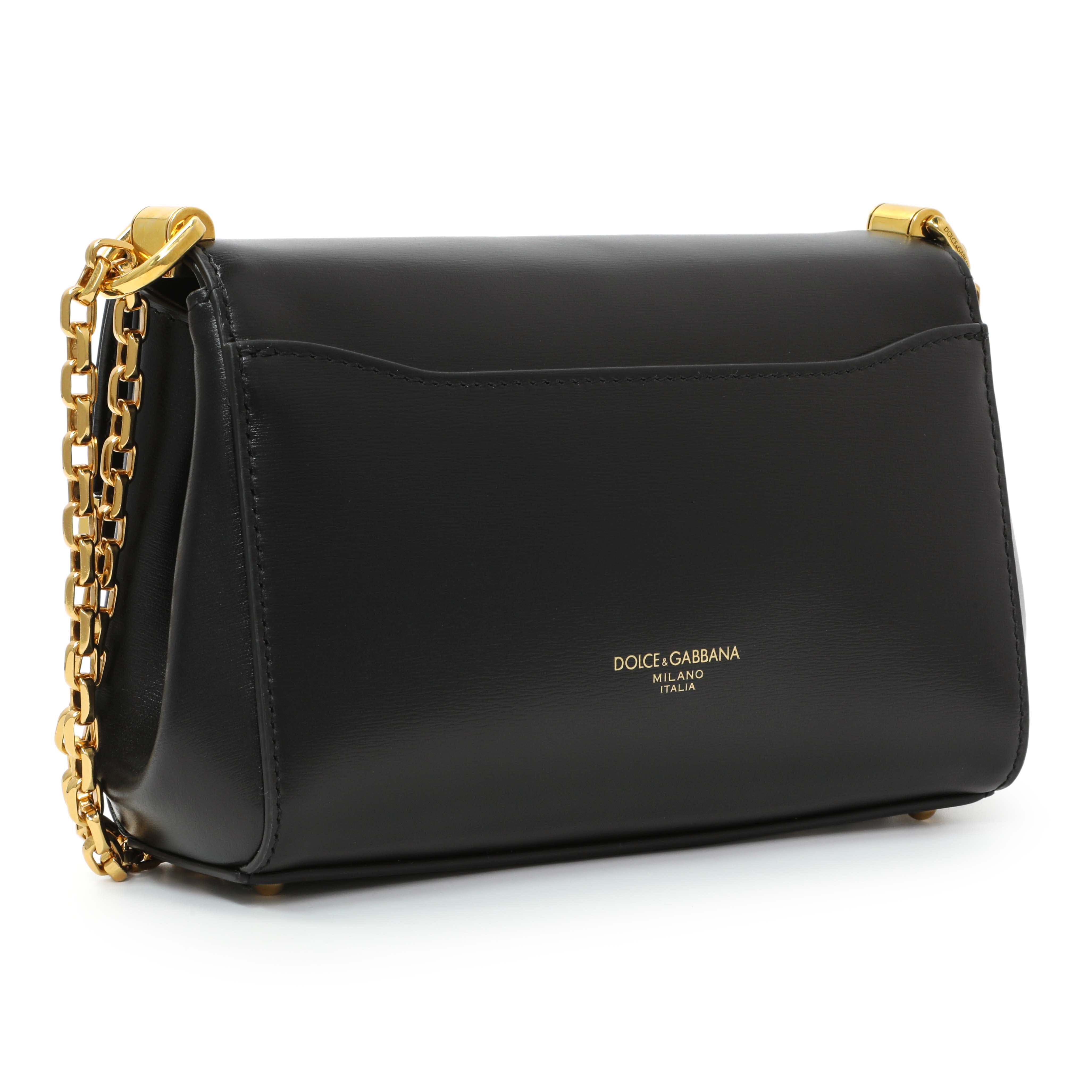 Dolce & Gabbana Black Calfskin Small Marlene Crossbody