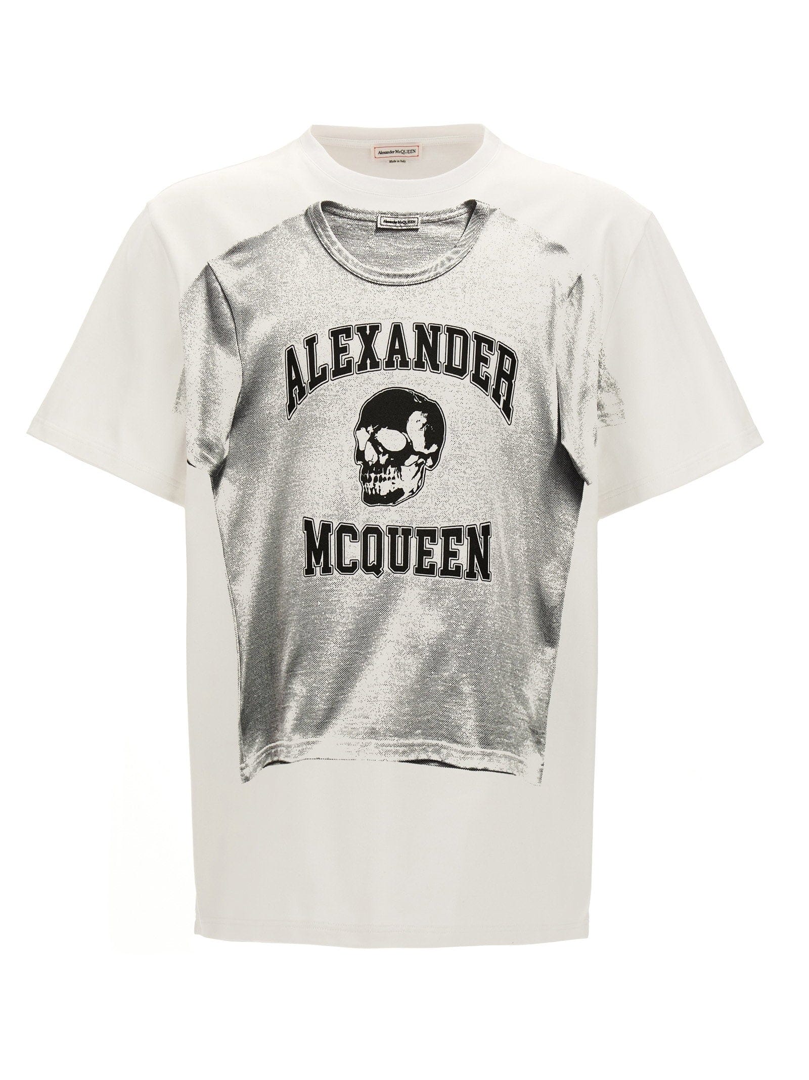 Alexander McQueen Logo - Print Cotton T - Shirt — Cream