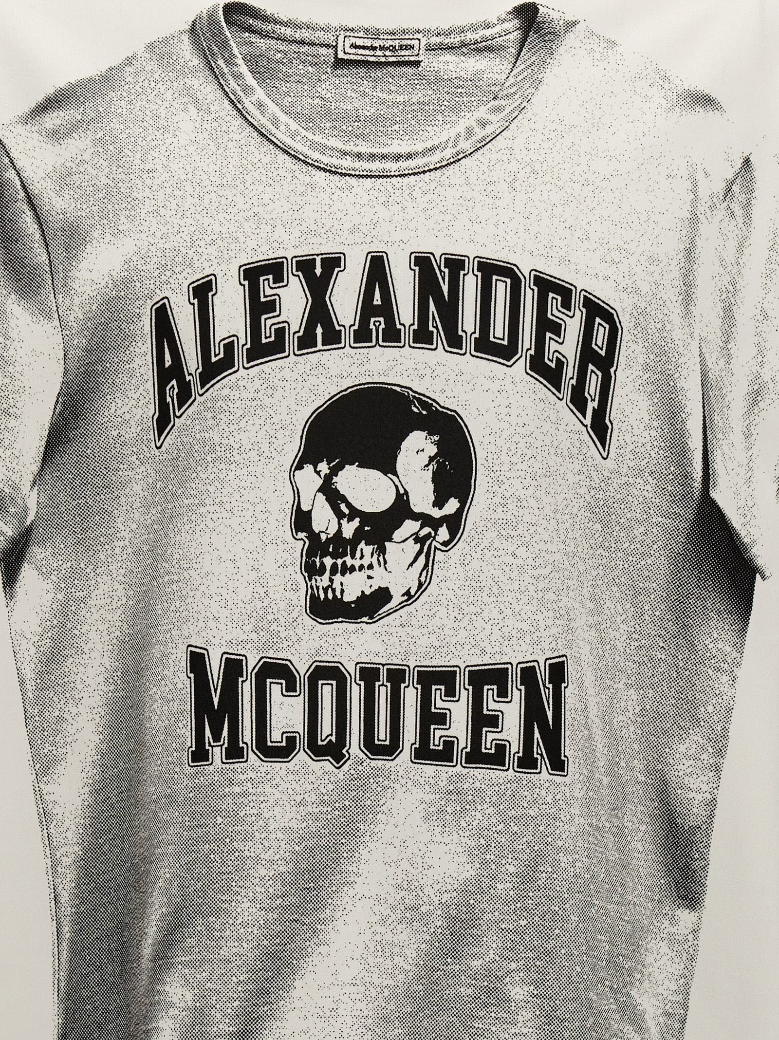 Alexander McQueen Logo - Print Cotton T - Shirt — Cream