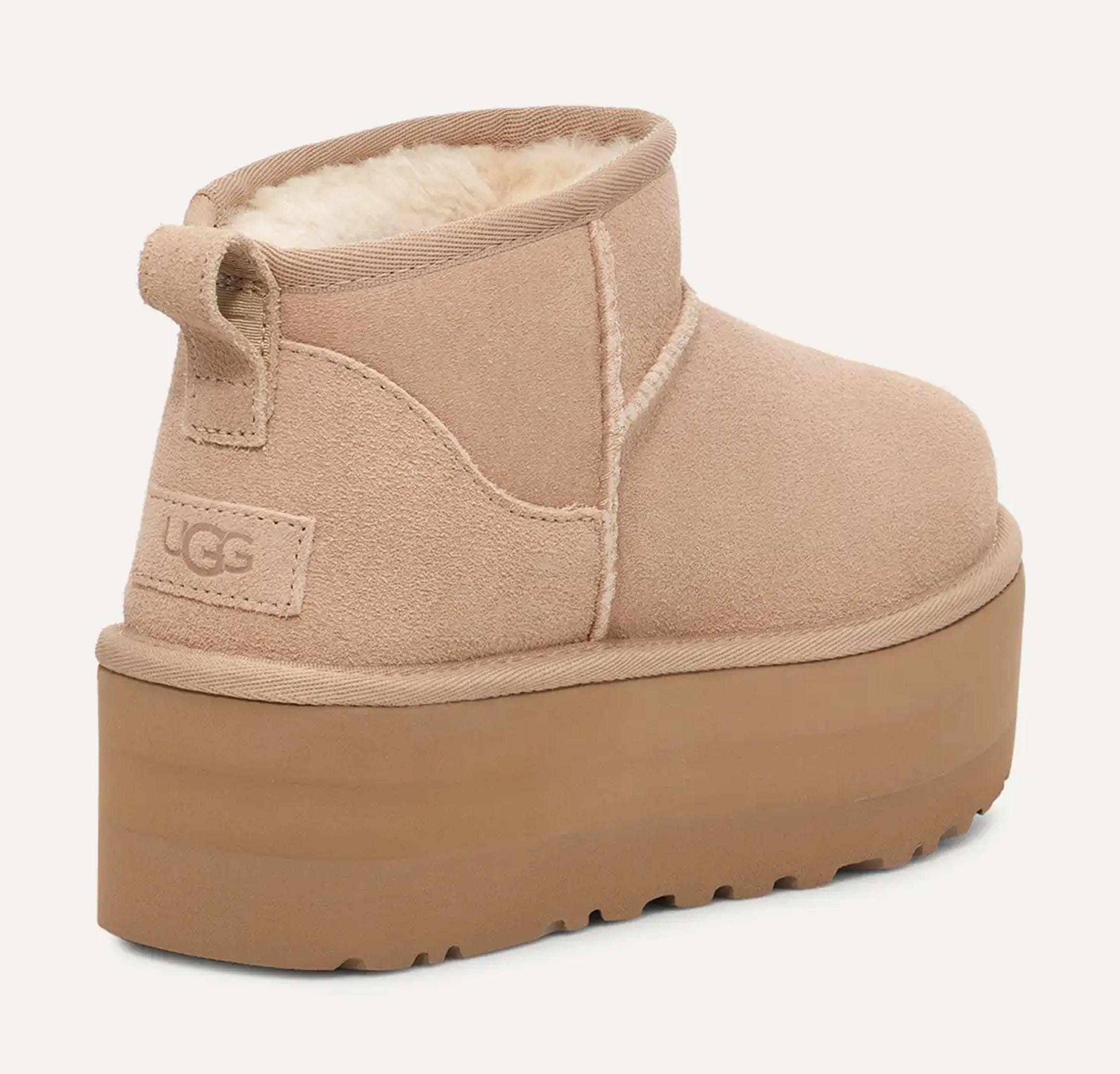 UGG Classic Ultra Mini Platform Womens Boots (Beige)