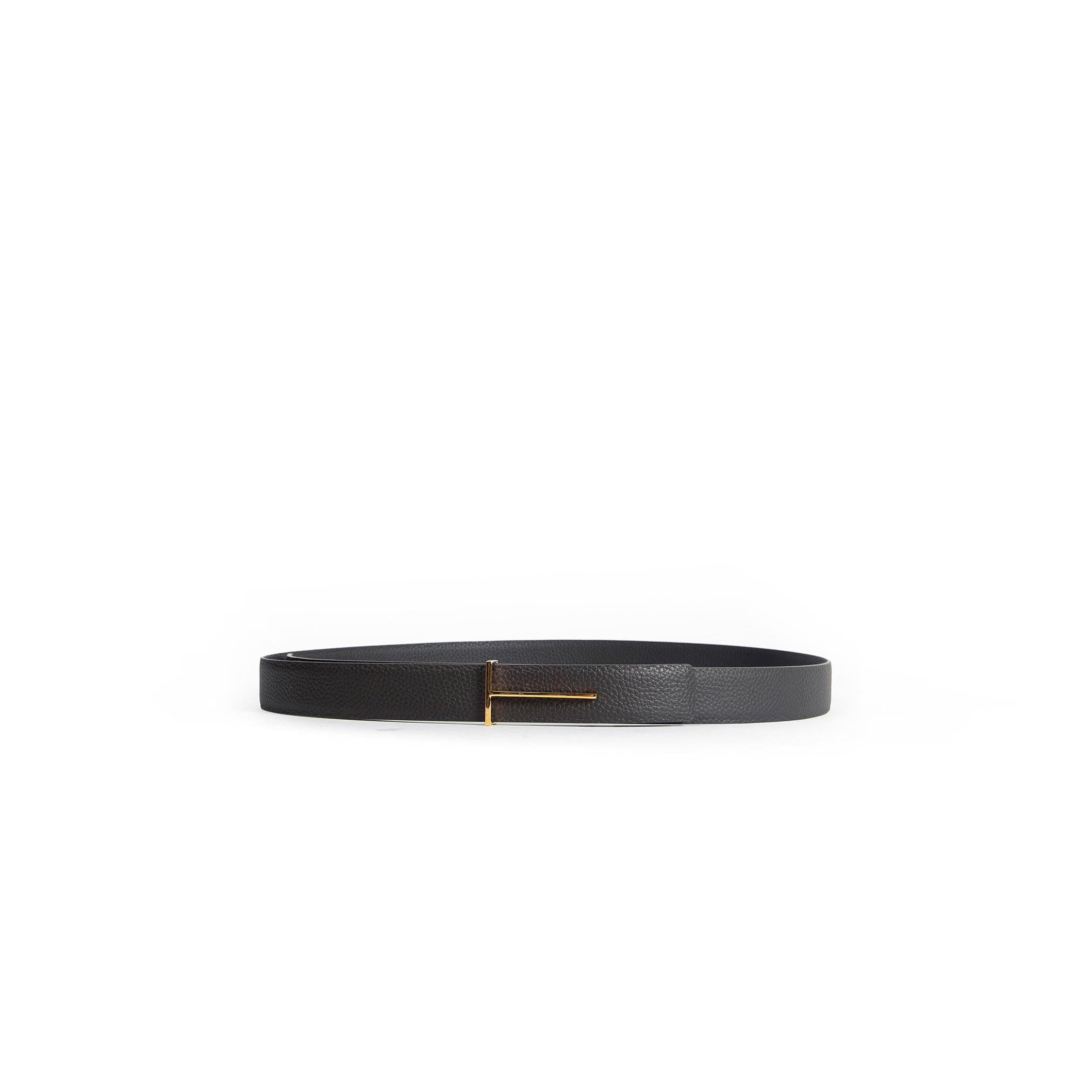 TOM FORD Grained Leather Slim Reversible Belt