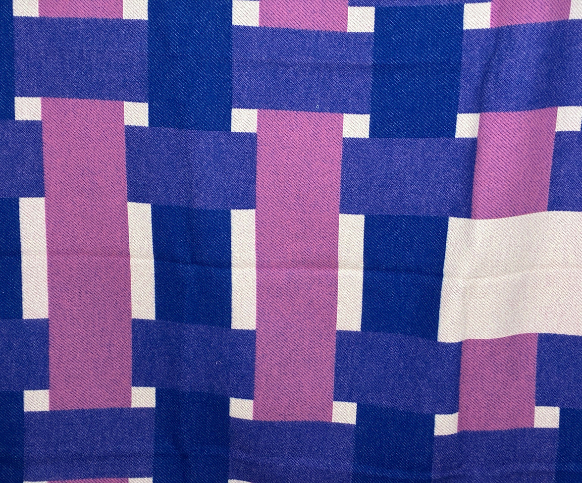 Hermes Purple Wool Cashmere Avalon Throw Blanket