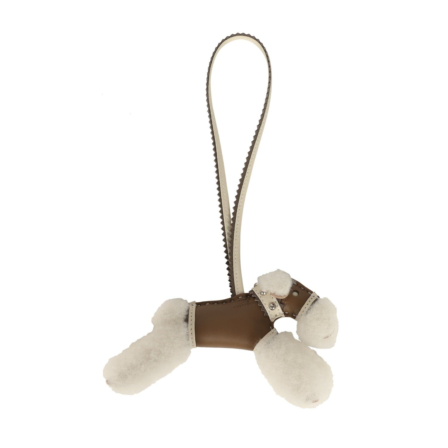 Hermes Rock Budy Apic Charm Ecru, Etoupe, Craie and Gris Etain Milo Lambskin and Merino Wool