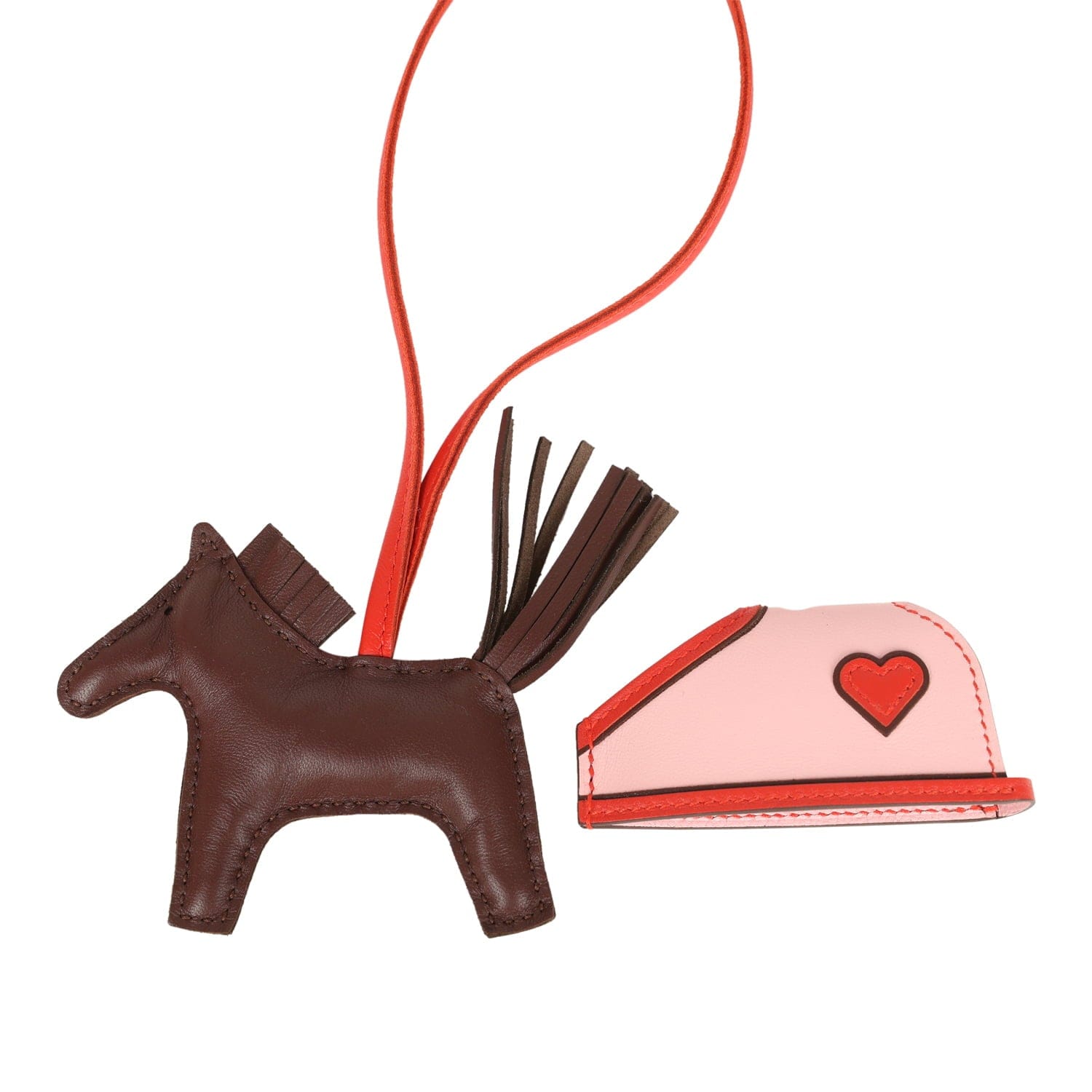 Hermes Rodeo Robeo Coeur Charm PM Terre, Capucine & Rose Sakura Milo Lambskin