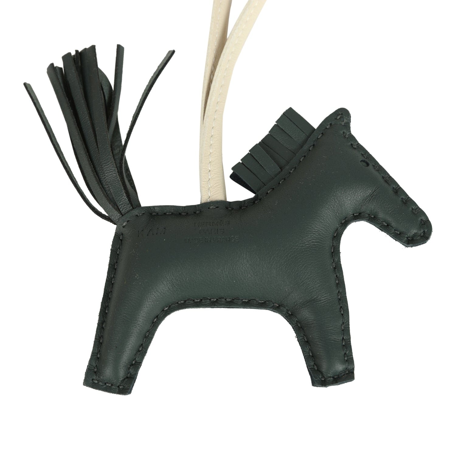 Hermes Rodeo Robeo 24 Charm PM Vert Mangrove, Craie, Black Milo Lambskin