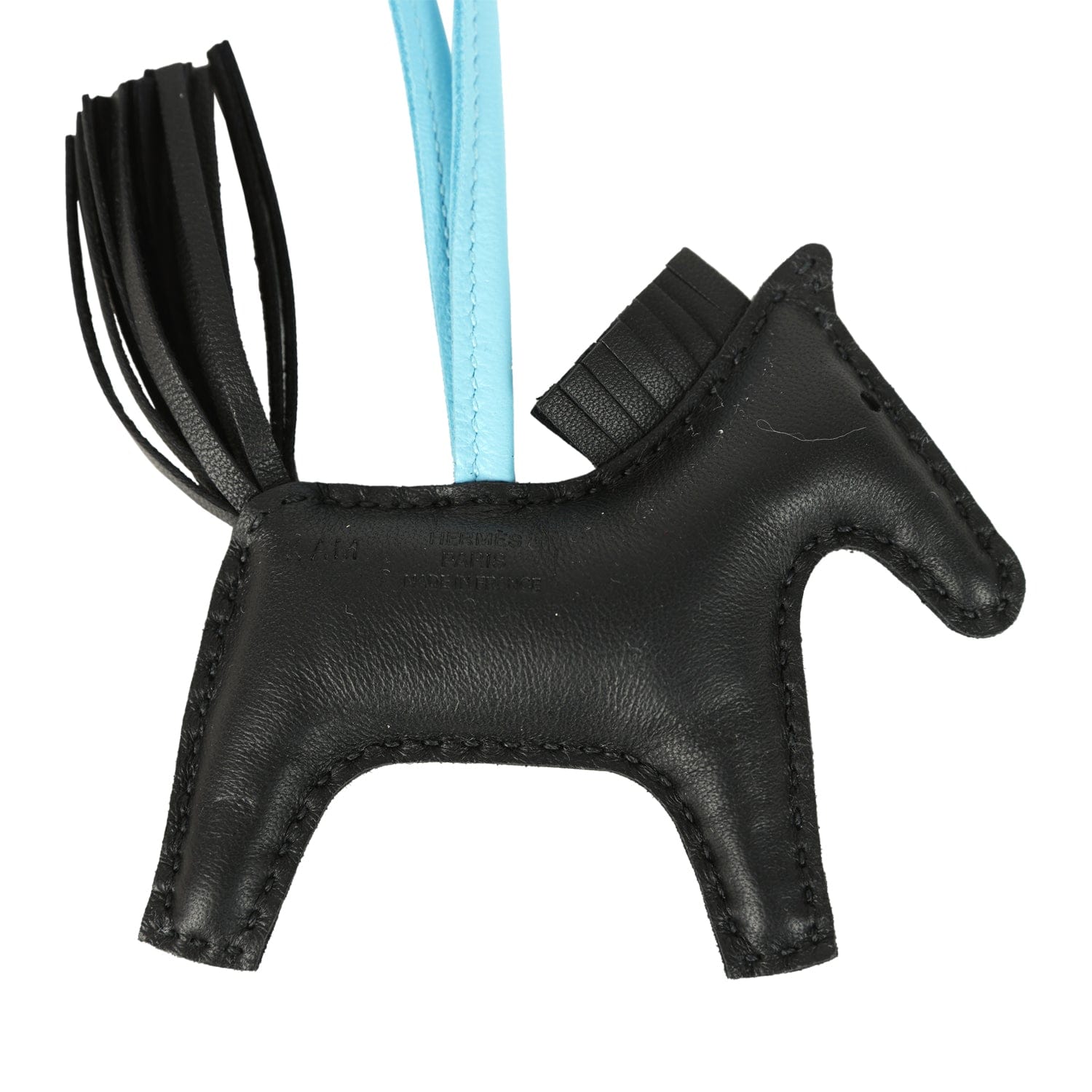 Hermes Rodeo Robeo 24 Charm PM Black, Vert Mangrove and Celeste Milo Lambskin