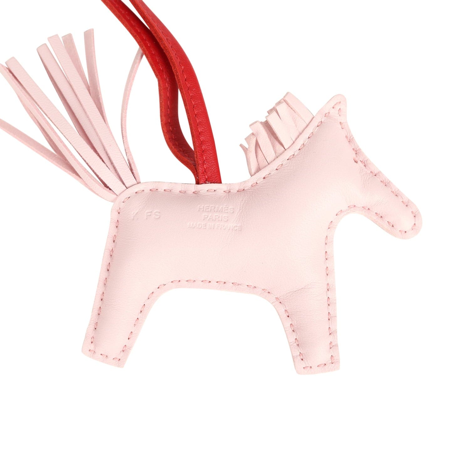Hermes Rodeo Robeo Coeur Charm PM Rose Darling, Bleu Celeste & Rouge Radieux Milo Lambskin