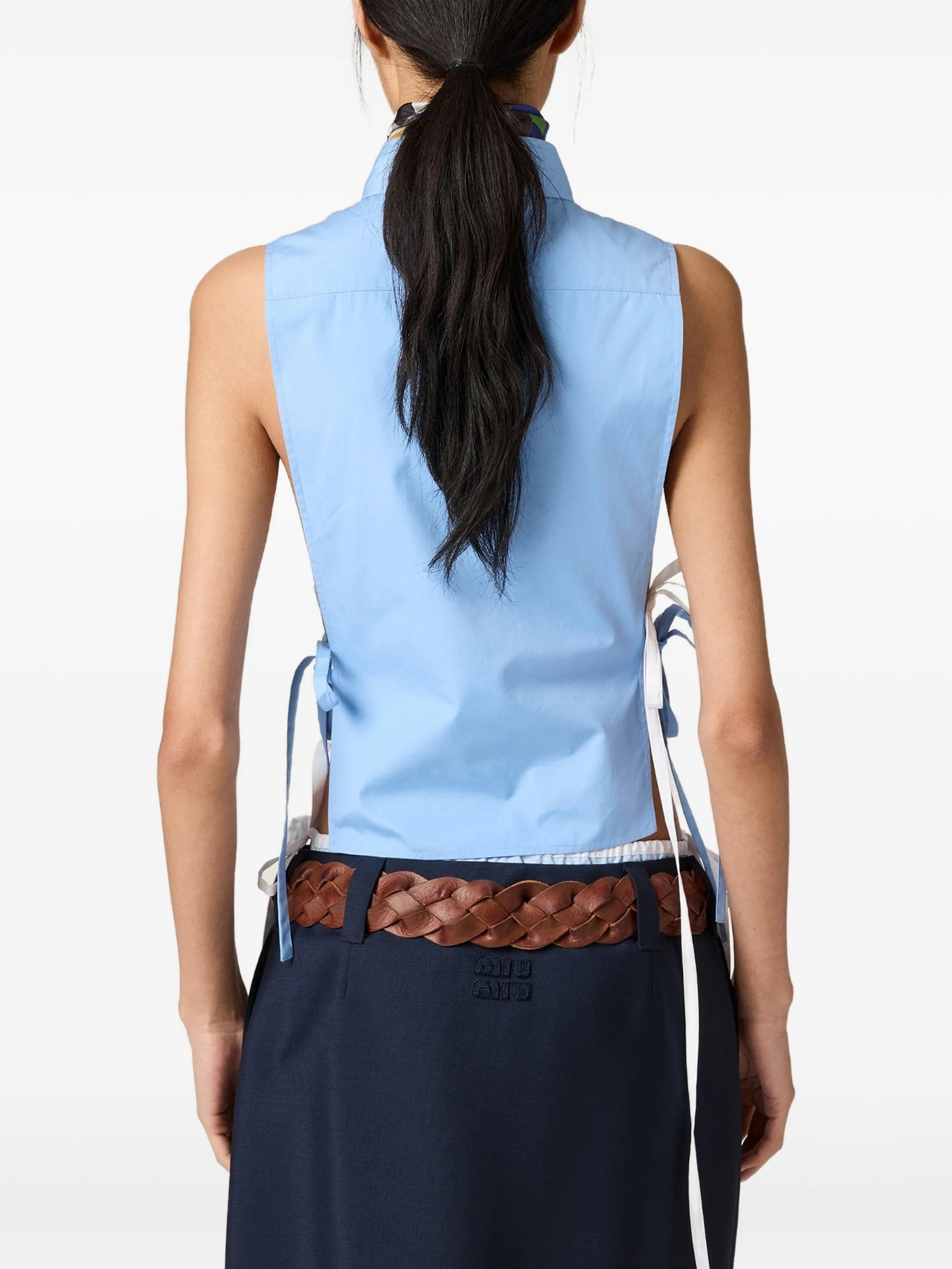 Miu Miu tie side sleeveless shirt