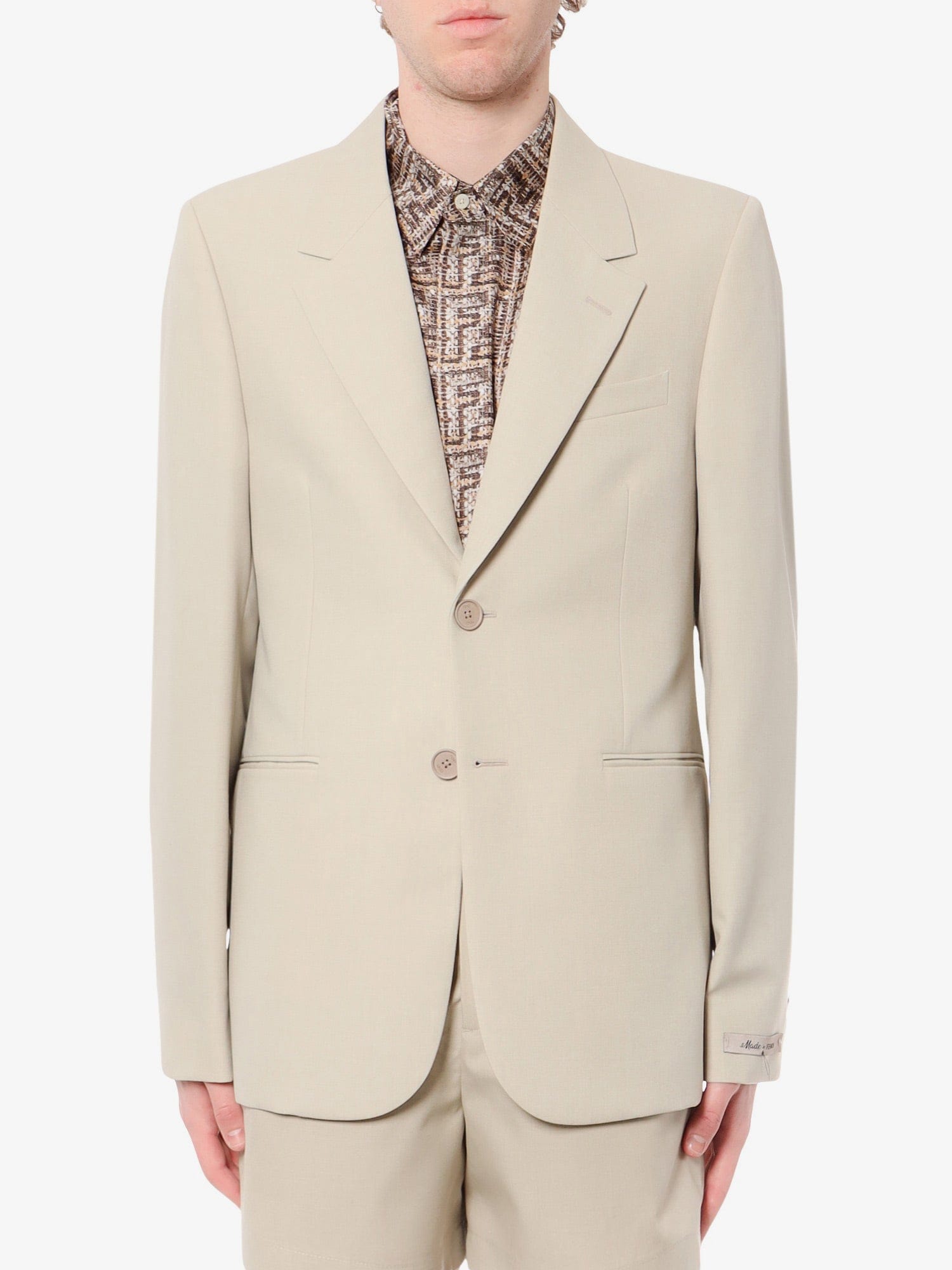 Fendi Virgin wool blazer with logoed buttons